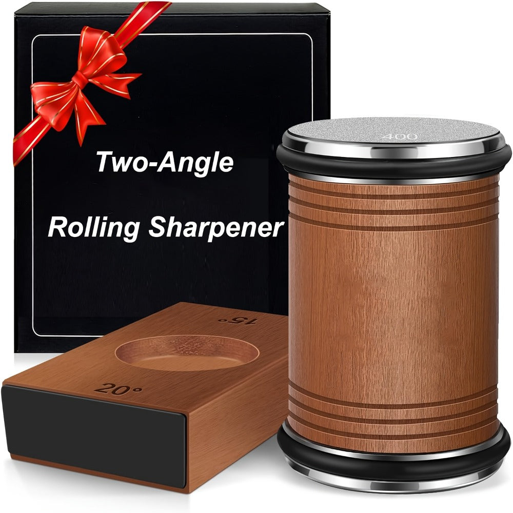 Diamond Rolling Knife Sharpener 2-Angle and 5-Sided Options for Kitchen Outdoor Knives Chef Gift Christmas Halloween Kitchen Accessories