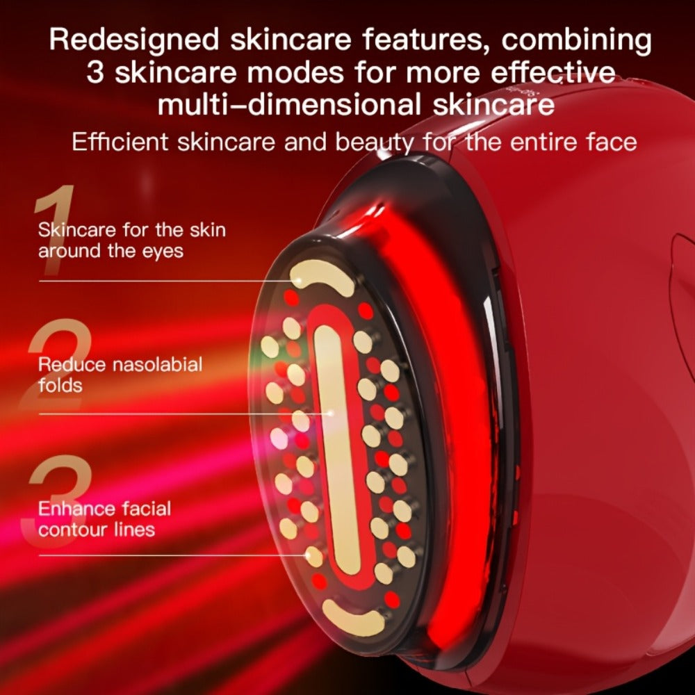 Handheld Beauty Device 3-in-1 Skincare Modes - USB Rechargeable Facial Care Tool with Color Light Therapy, Ergonomic Design, Multifunctional Face Massager for Home Skin Rejuvenation Anti-Aging