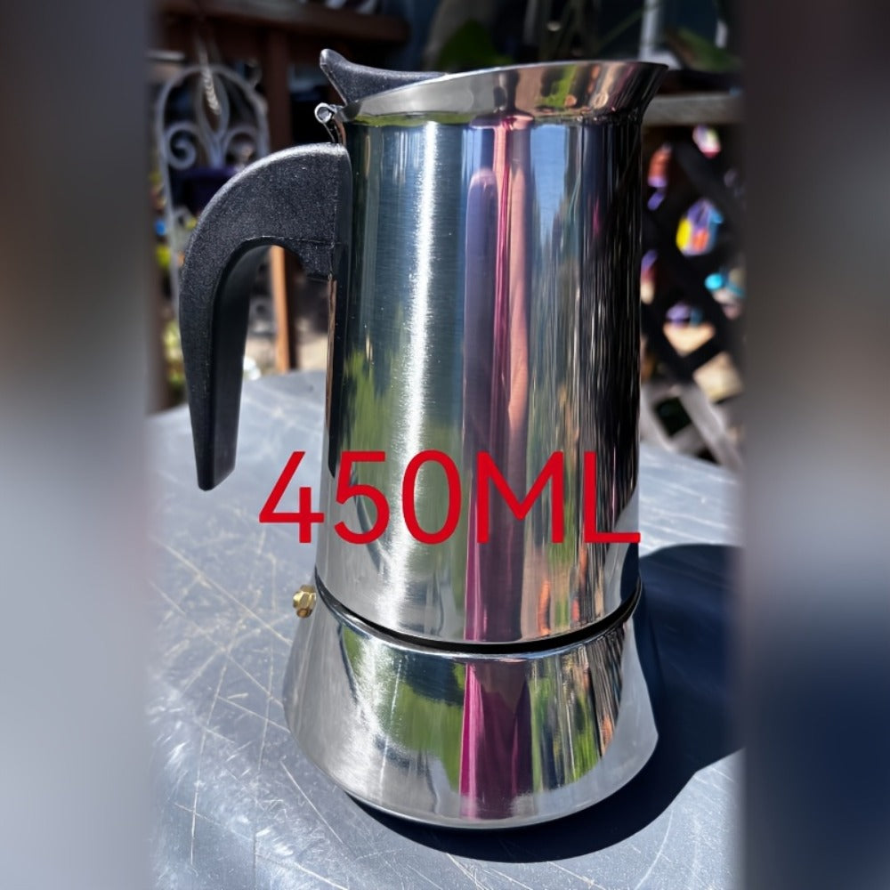 Moka Pot Stovetop Espresso Maker Stainless Steel Induction Compatible 2 4 6 9 12 Cup Italian Coffee Maker with Reusable Filter for Cuban Greek Coffee