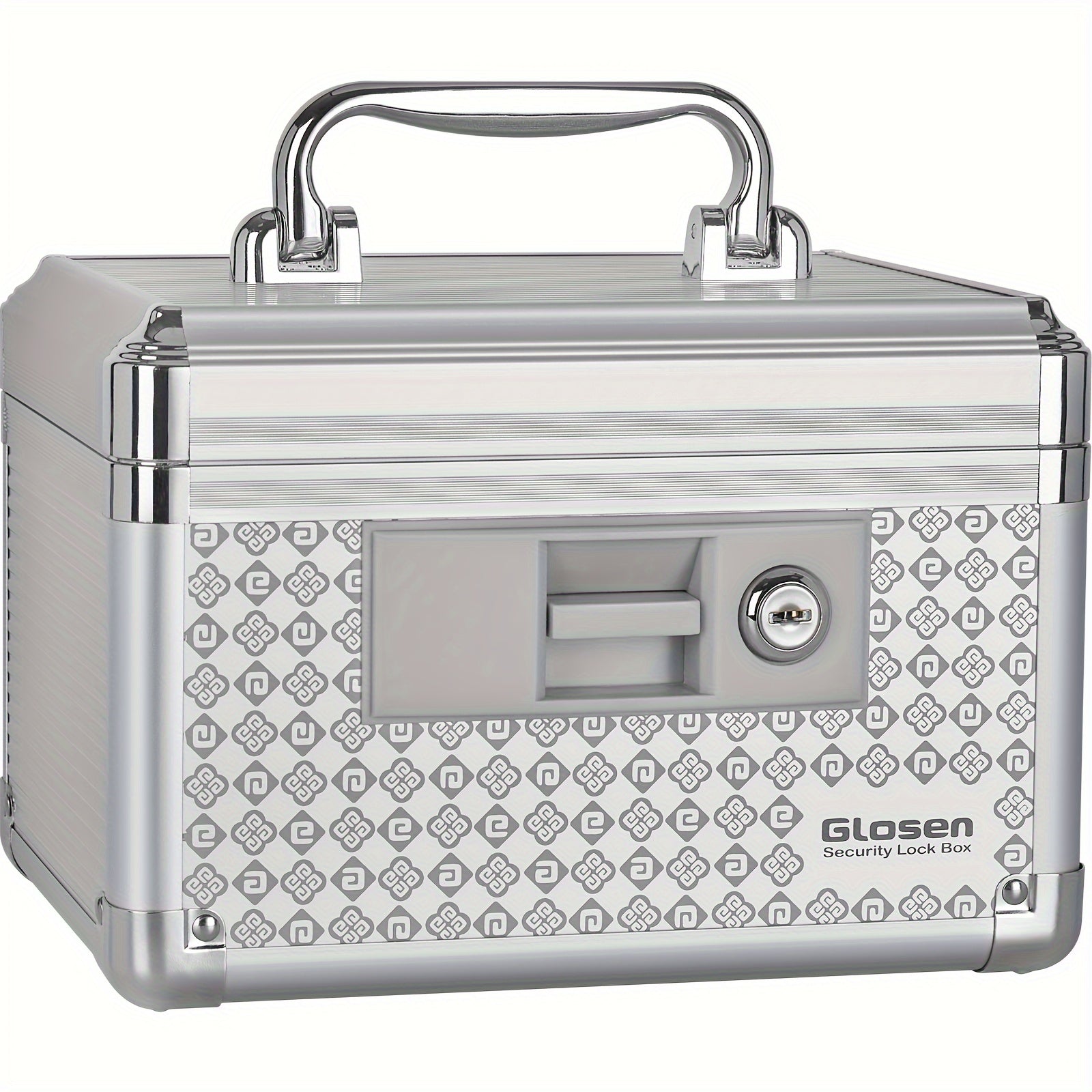 Locking Medicine Storage Box Aluminum Alloy with Key Lock & Handle ¨C High-Capacity Family Medicine Organizer, First Aid Lockbox for Home, Travel & Office, Small & Medium