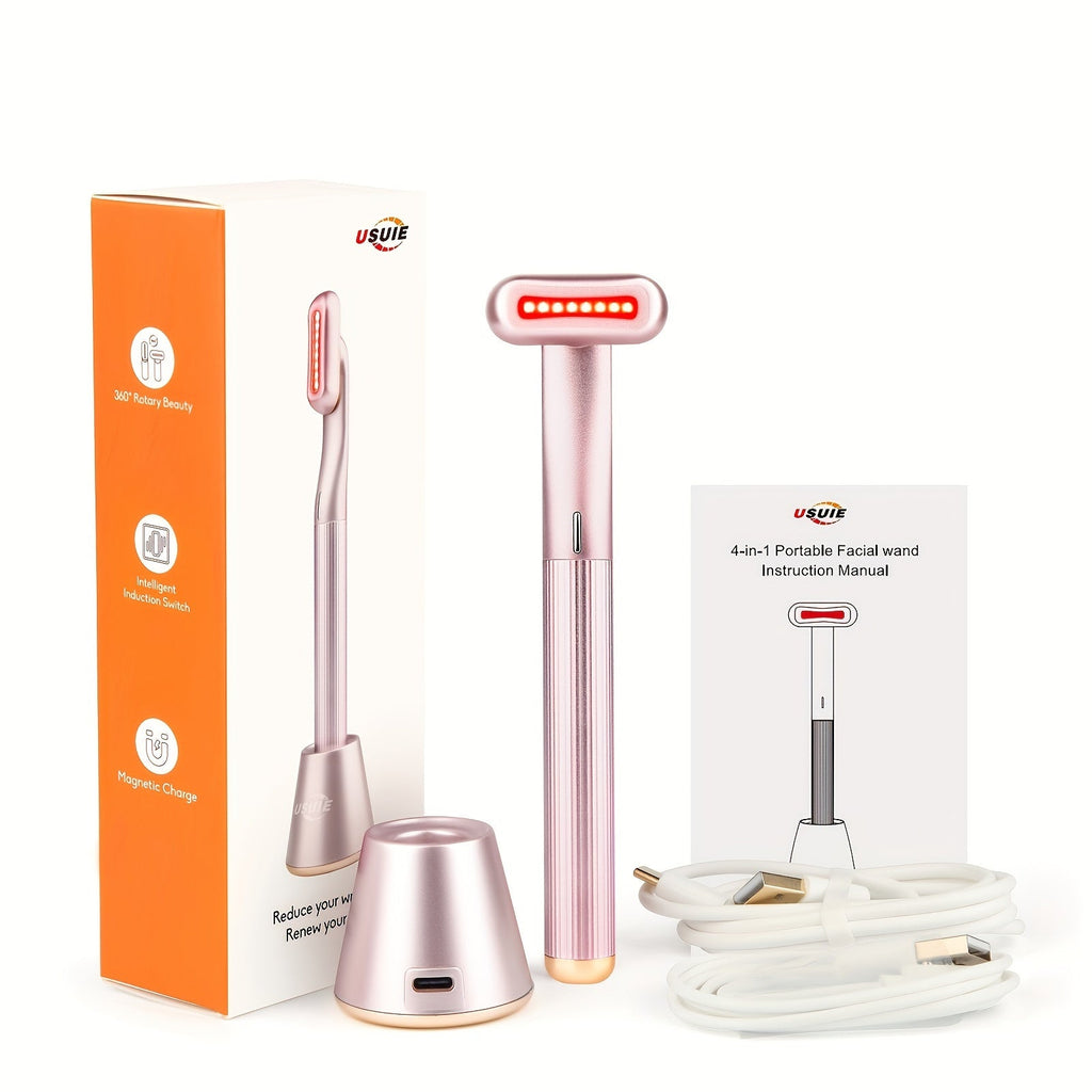 Red Light Therapy Facial Massager - Vibration & Negative Ion Skin Tightening Device for Acne Reduction, Wrinkle Removal & Eye Bag Treatment, Anti-Aging Face Care Beauty Tool for Women & Men