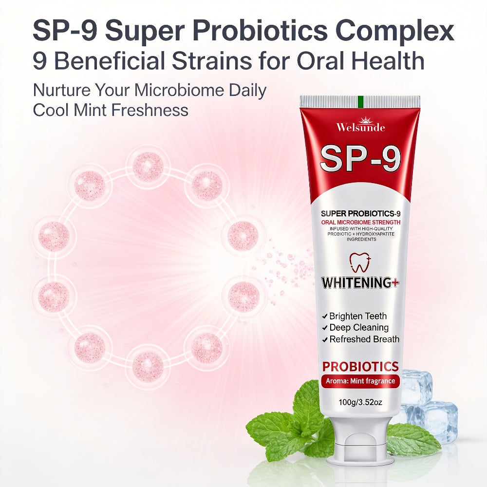Probiotic Toothpaste with Hydroxyapatite ¨C Super Probiotics-9 European Formula, Deep Cleaning & Gum Care, Mint Fresh Breath, Teeth Brightening Oral Care Gift for Women & Men, 100g