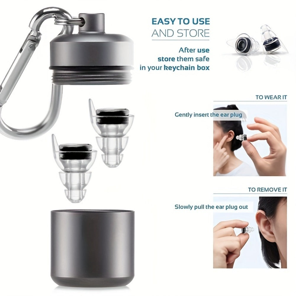 High Fidelity Concert Earplugs for Musicians - 24dB Noise Reduction, Reusable Silicone Ear Protection Plugs with Advanced Filter Technology for Concerts, Festivals, Work & Industrial Use, Black