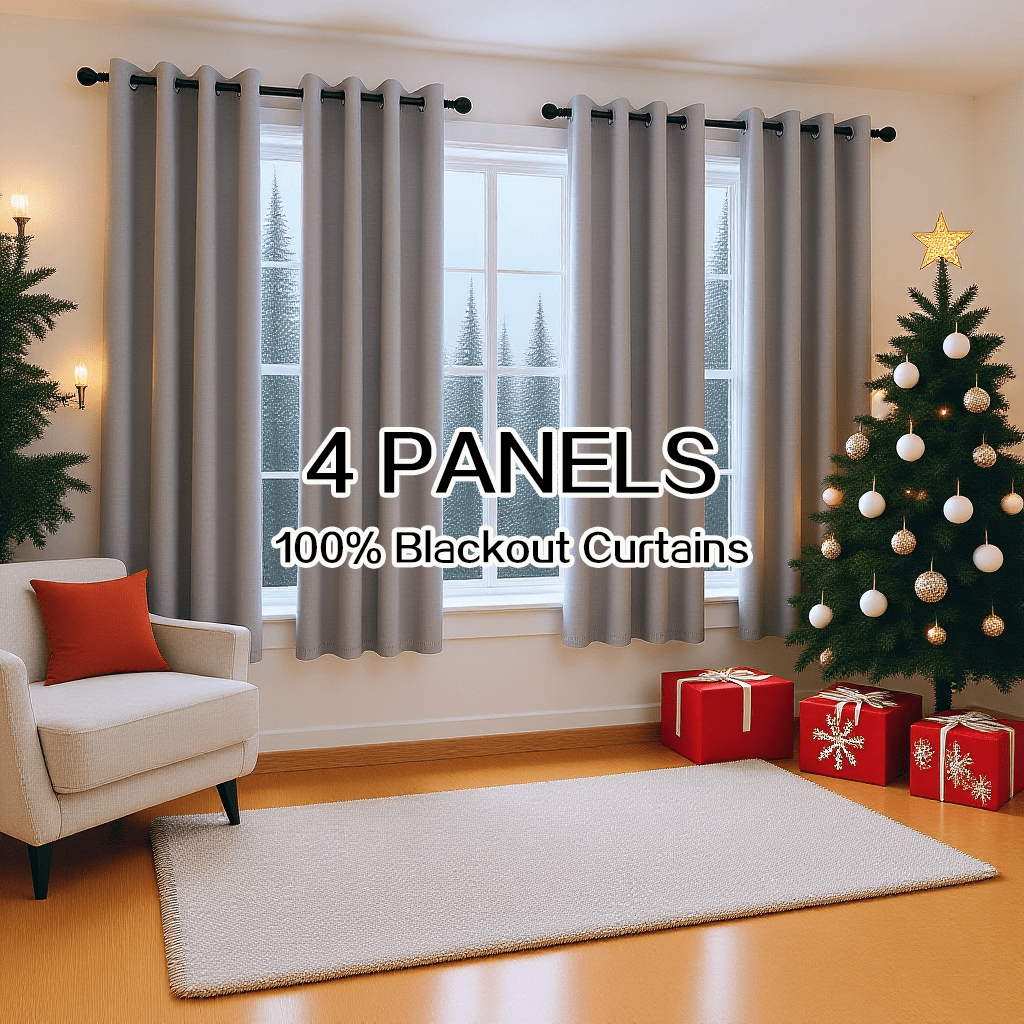 Blackout Curtains 4 Panels ¨C 100% Light Blocking Thermal Insulated Soundproof Privacy Window Curtains for Bedroom Living Room