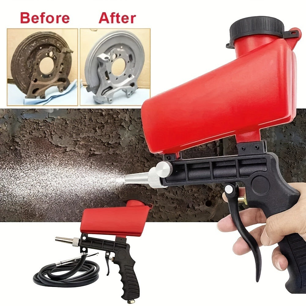 Sandblasting Gun Pneumatic 90 PSI Adjustable | Portable Gravity Air Sand Blaster for Rust Removal, Paint Stripping & Surface Prep ¨C Compact Blasting Power Tool