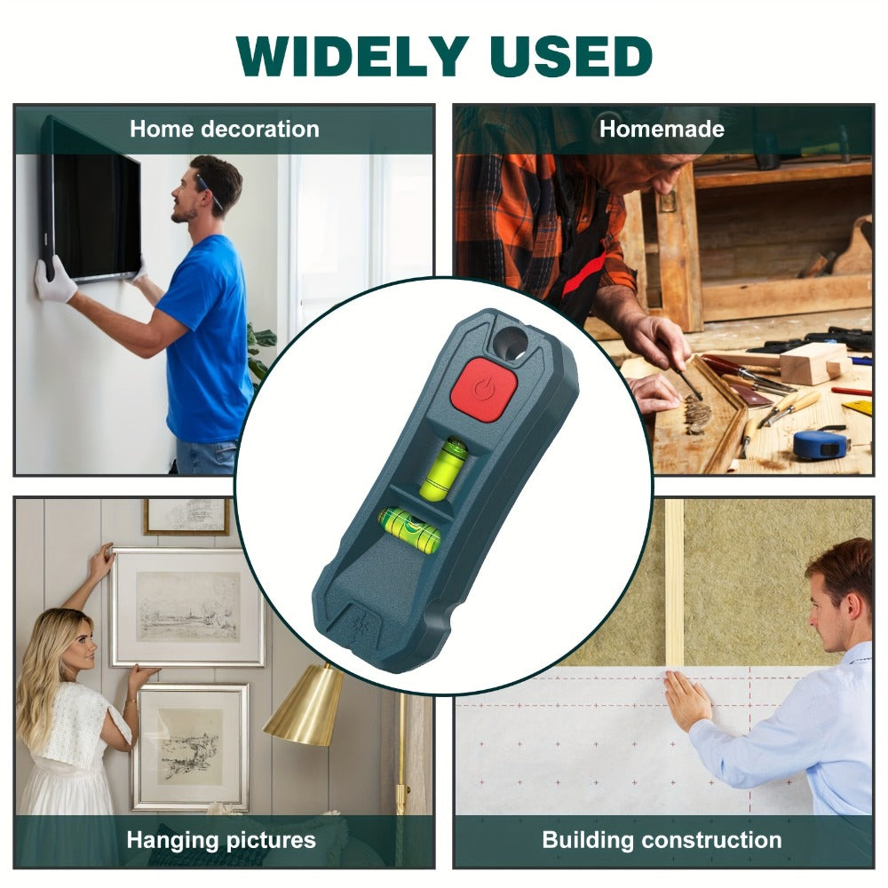 Magnetic Stud Finder with Laser Level ¨C High Brightness Laser Marker, Horizontal & Vertical Bubble Level, Wall Detector for Drywall & Wood, Nail Locator for Hanging Pictures & Home Renovation