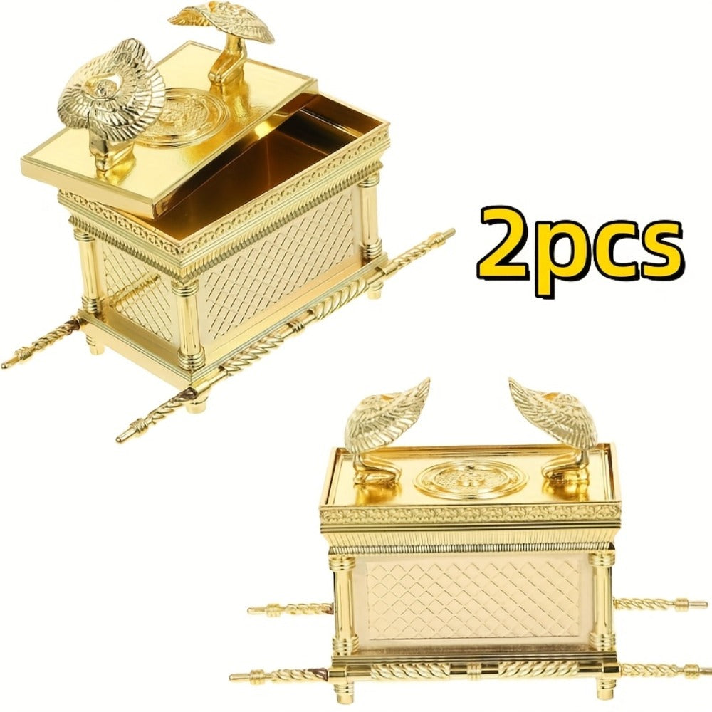 Ark of the Covenant Figurine ¨C Golden Artisan Tabletop Statue, Spiritual Religious Decor for Home & Office, Hanukkah, Easter & Ramadan Gift Ornament, Indoor Outdoor Display, Medium & Large