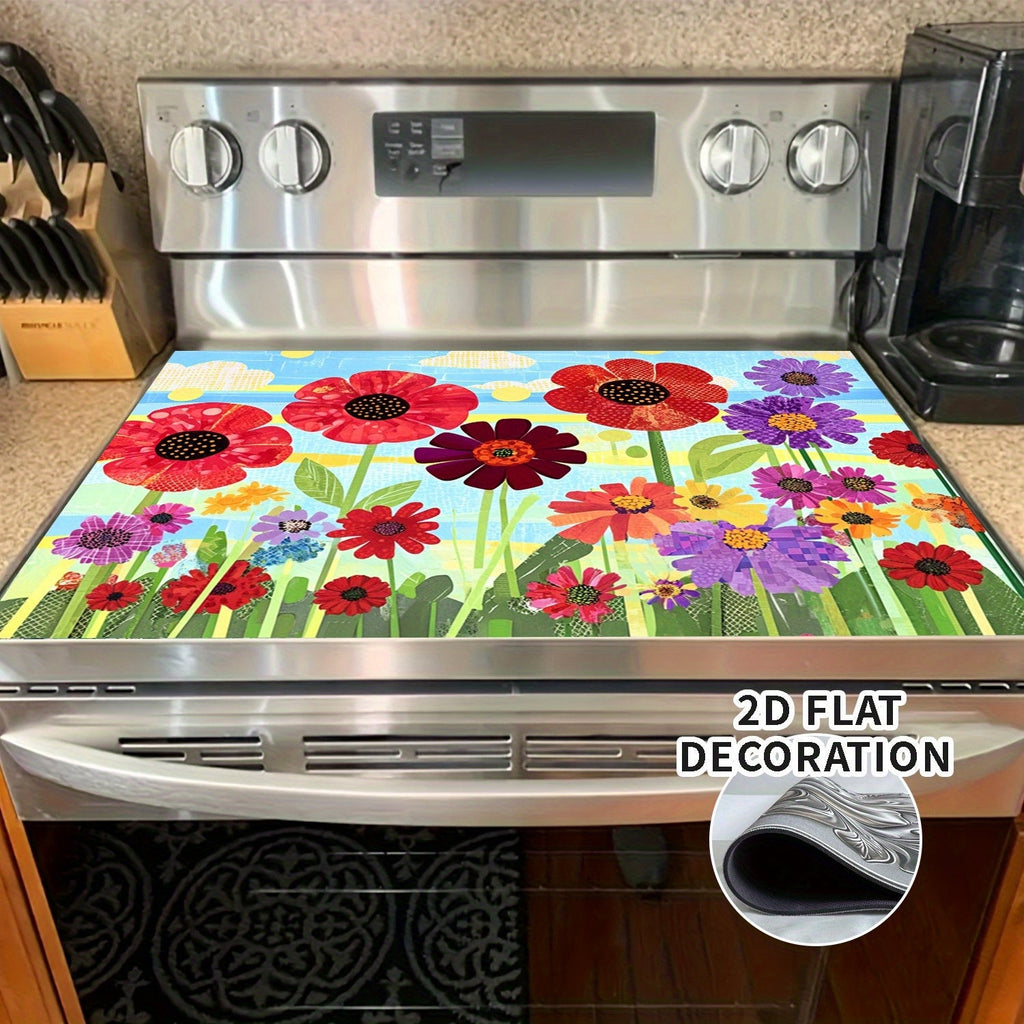 Stove Top Cover Mat Classic Tree Design | Heat-Resistant Decorative Stove Protector Pad with Branches & Leaves | Non-Stick Kitchen Cooktop Cover for Gas Stove Induction Oven