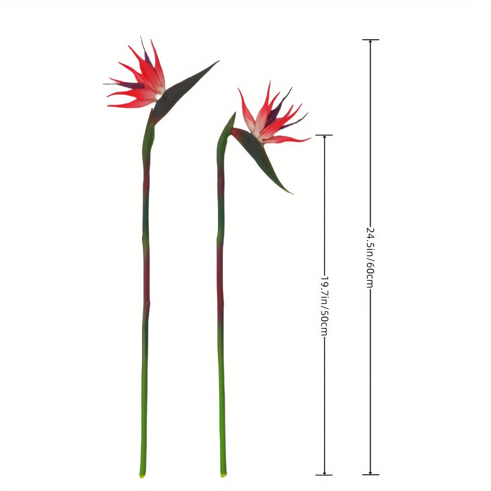 Artificial Bird of Paradise Flowers ¨C 3pcs Realistic Rubber Strelitzia with 24.5¡± Long Stems for Home Decor, Vase Arrangements, DIY Bouquets, Party & Fall Decor (4 Colors)