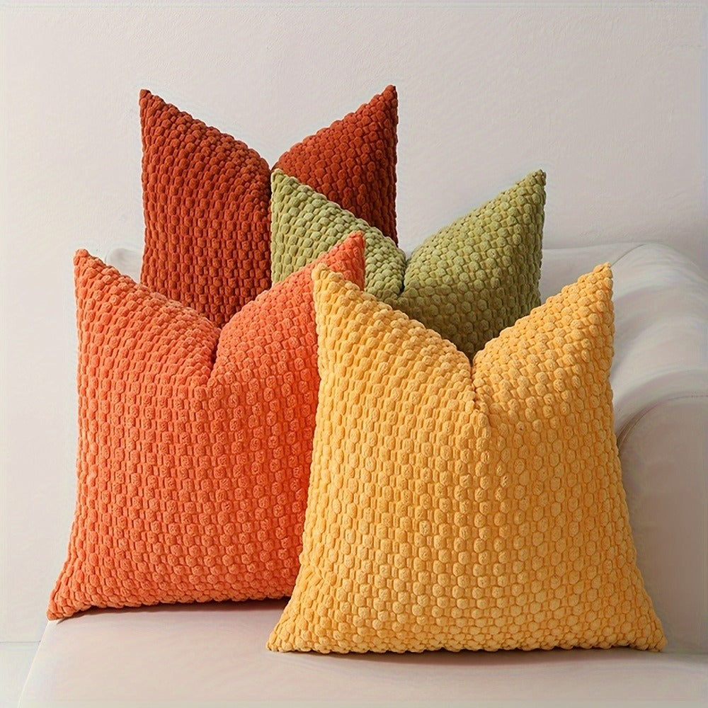 Velvet Throw Pillow Covers 4-Pack 20x20 Inch - Double-Sided Soft Cushion Covers with Zipper Closure, Machine Washable Decorative Pillowcases for Sofa Couch Bed Chair & Modern Home Decor