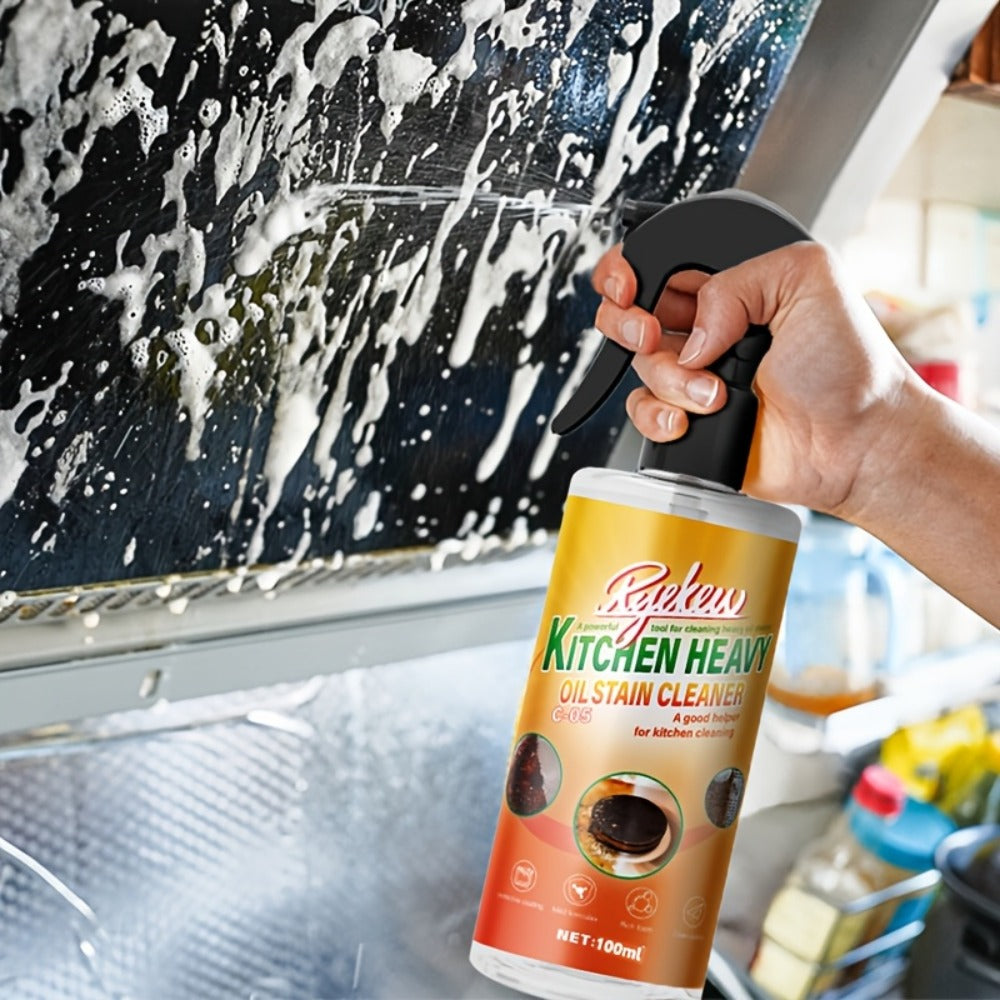 Kitchen Degreaser Spray 100ml (3.38oz), Heavy Duty Oven Cleaner & Grease Remover, Fume-Free Fast-Acting Formula for Stubborn Grease on Ovens, Stovetops, Pots, Pans, Cookware & Metal Surfaces
