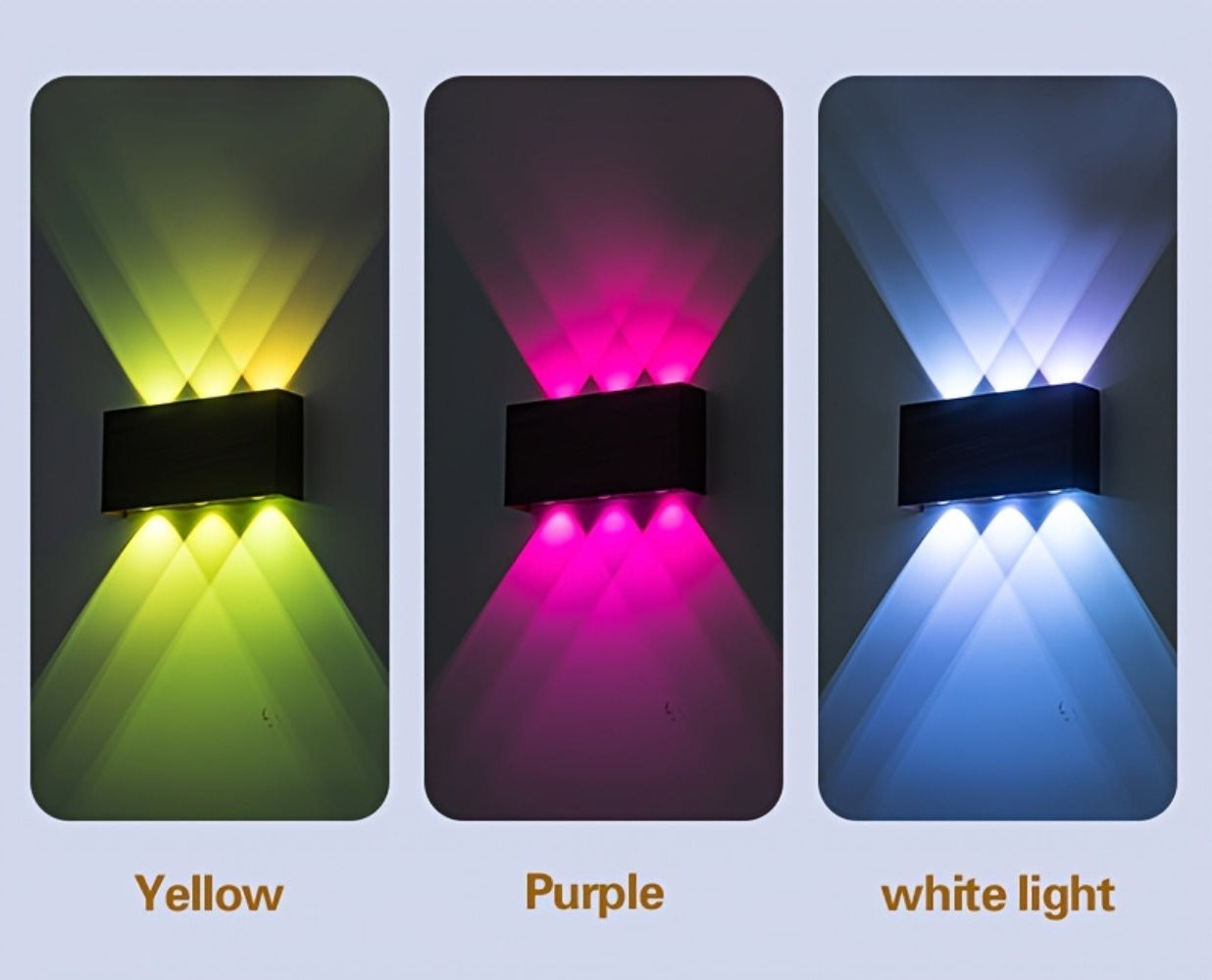 RGB Wall Light 2 Pack Battery Powered - Seven Color Gradient Dimming Night Light with Touch Switch | Festive Atmosphere Lamp for Bedroom, Hallway & Living Room Decoration