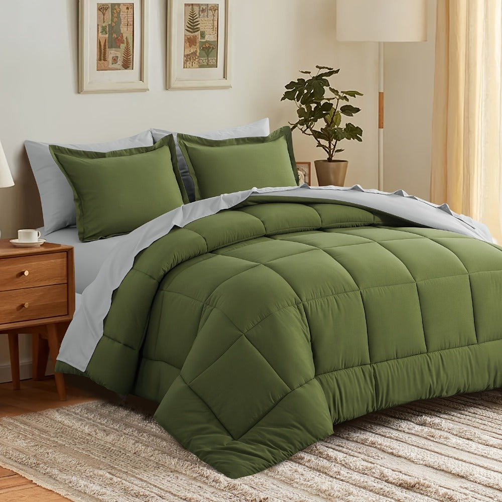 7 Piece Comforter Set Luxury Soft Fluffy Bedding All Season Bed in a Bag with Comforter Fitted Sheet Flat Sheet Pillowcases Hypoallergenic Breathable Easy Care Queen King Twin XL Full