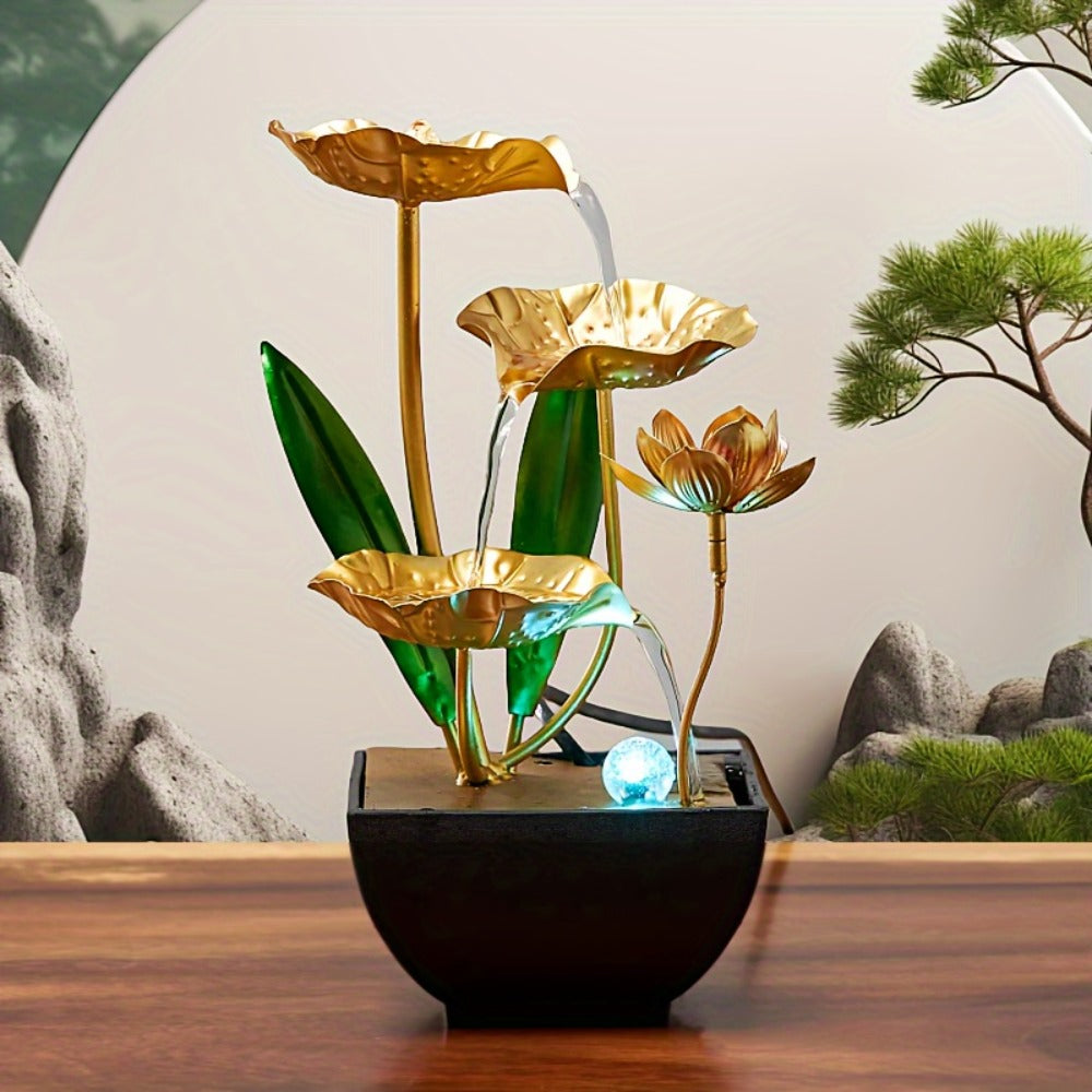 Indoor Tabletop Fountain Desktop Water Feature, Small Relaxing Flowing Water Fountain for Living Room, Bedroom, Office & Spa, Calming Zen Decor & Unique Housewarming Gift