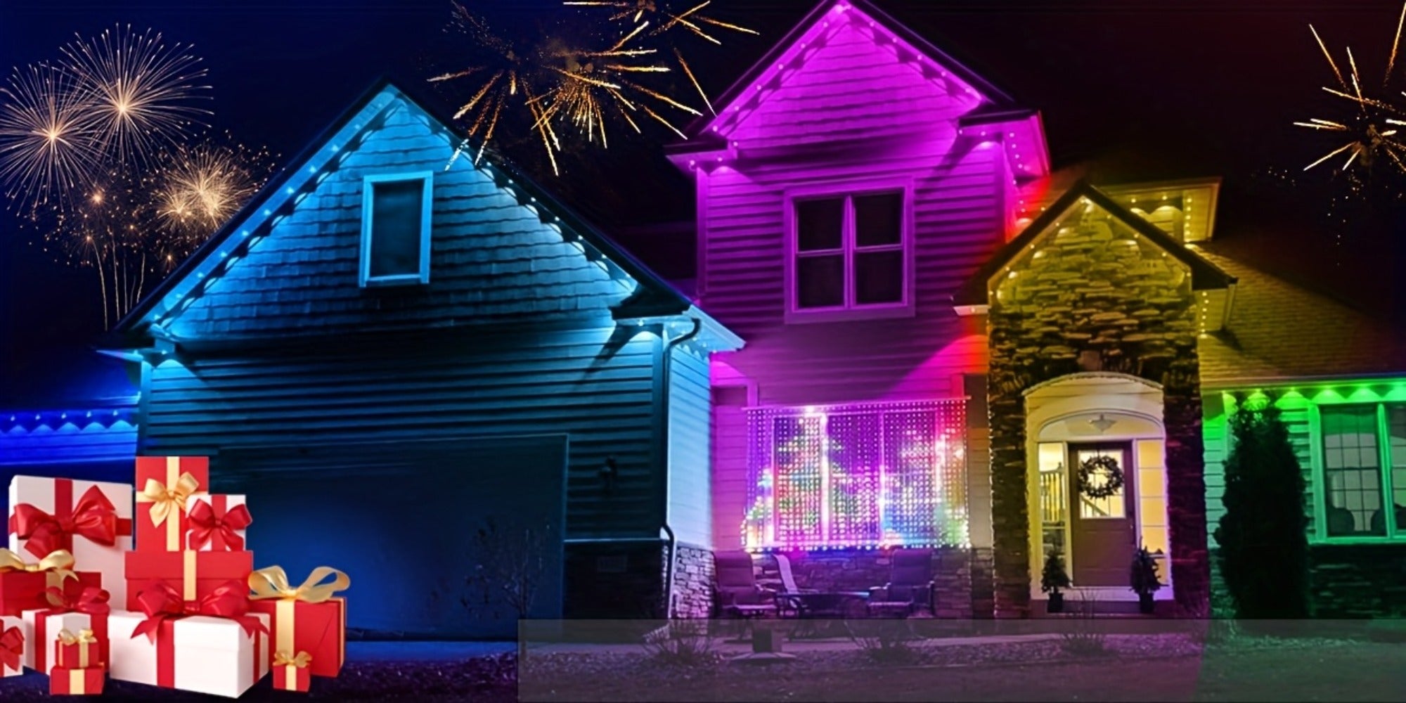 Permanent Outdoor Lights RGB LED Eave Lights with App & Remote Control, IP67 Waterproof, Music Sync, Timer, Triangular Lens Effect, for Christmas Halloween Holiday Everyday Accent Lighting ¨C 15ft to 500ft