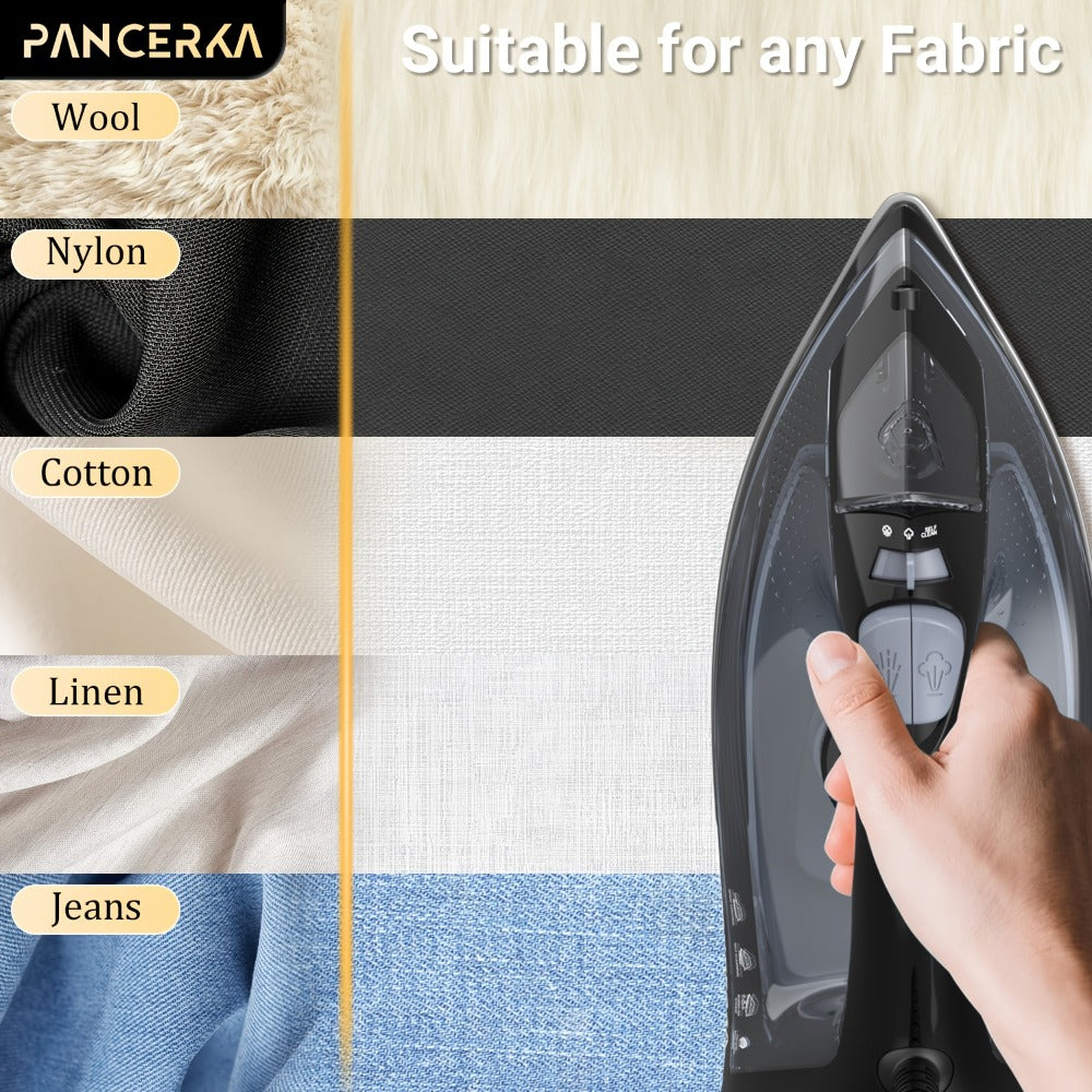 1200W Steam Iron for Clothes Adjustable Thermostat Non-Stick Soleplate Variable Steam Control Overheat Protection Powerful Long-Lasting Steam for All Fabrics Black