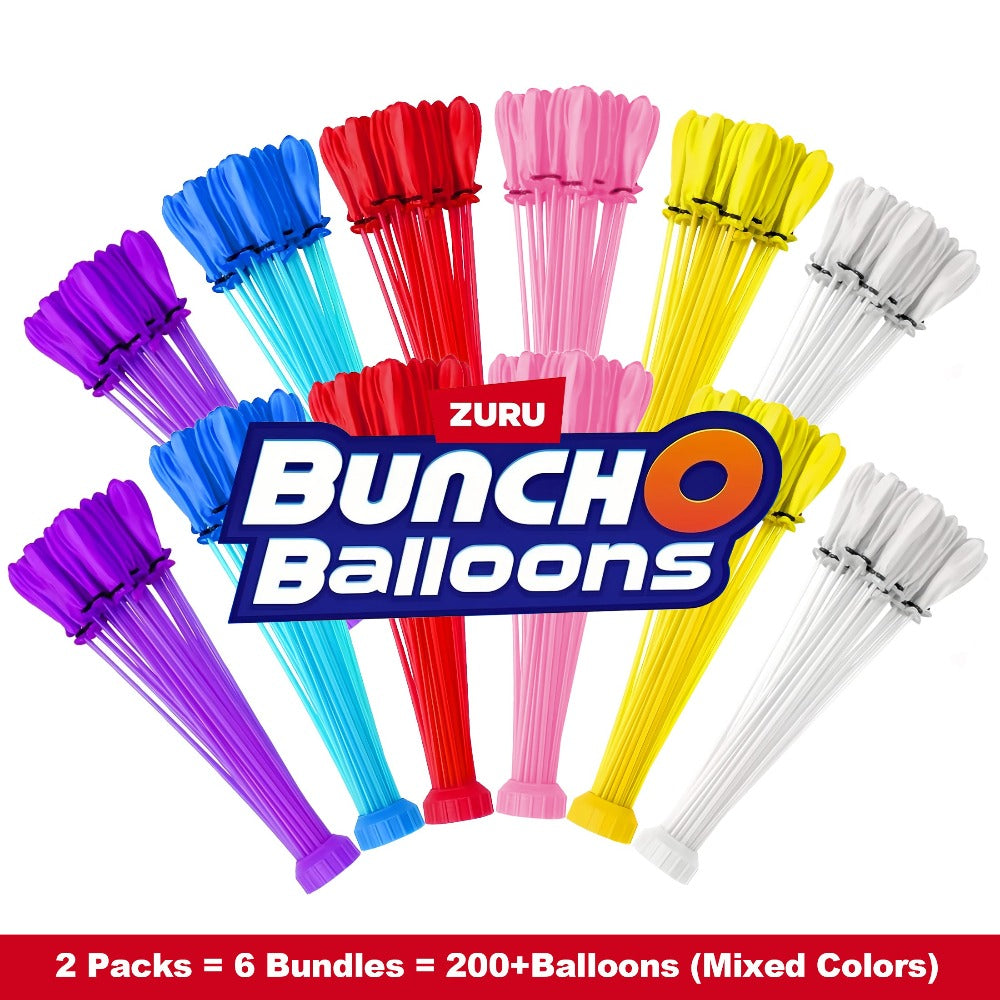 Rapid-Fill Self-Sealing Water Balloons 105+ 205+ Bulk Pack Outdoor Summer Fun Kids Adults Party Tropical Colors Fast Fill Balloon Fight Set ZURU Bunch O Balloons Compatible