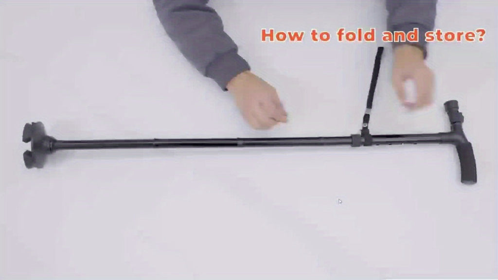 Foldable Walking Cane for Seniors Adjustable Height Folding Stick with Wrist Strap T-Handle Printed Design Portable Lightweight Mobility Aid Gift for Parents