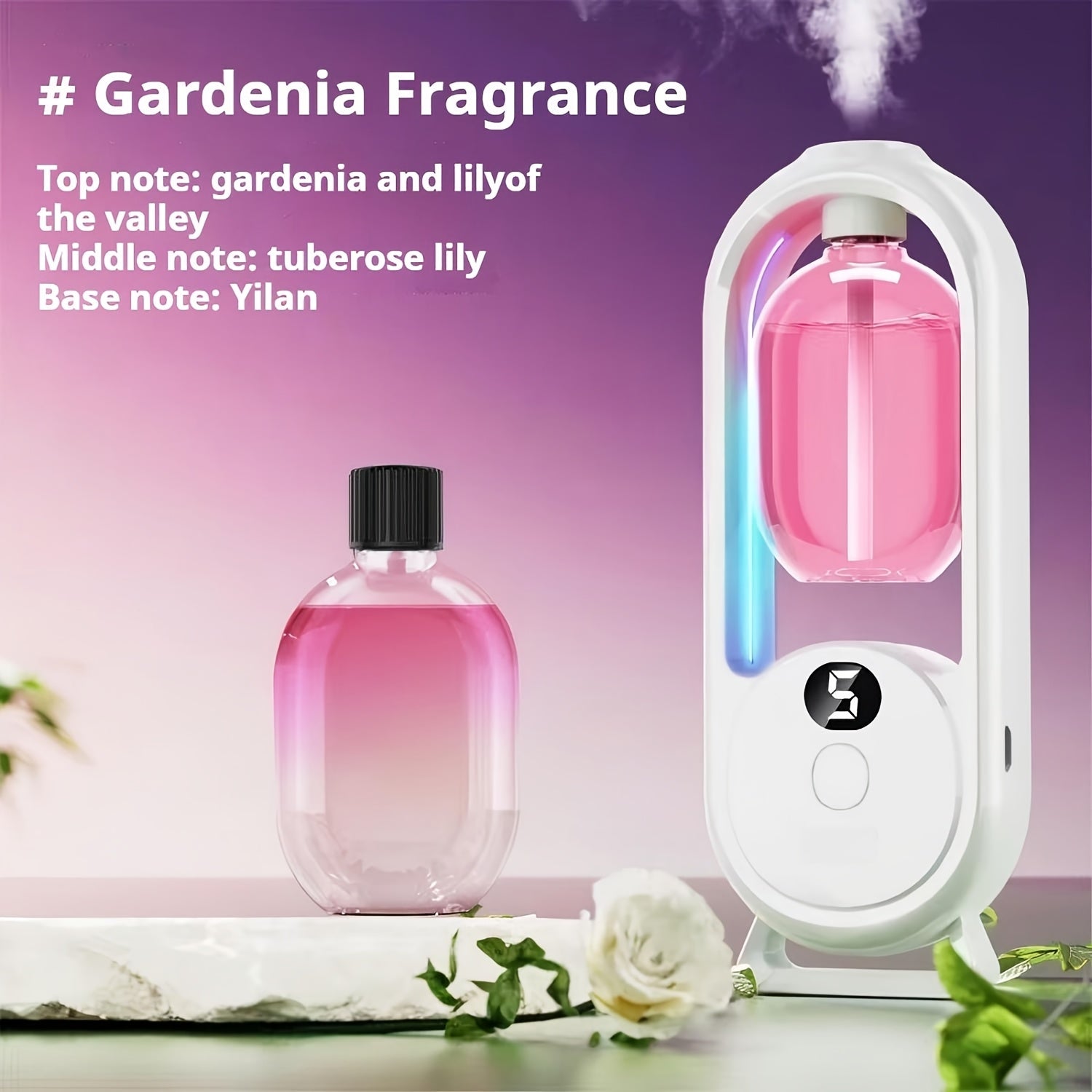 Aromatherapy Diffuser with Essential Oils 2-in-1 Humidifier - Hotel Scent Home Fragrance Machine with Natural French Essential Oils, Ultrasonic Spray, LED Ambient Light, Whole House Air Freshener for Bedroom, Living Room, Office