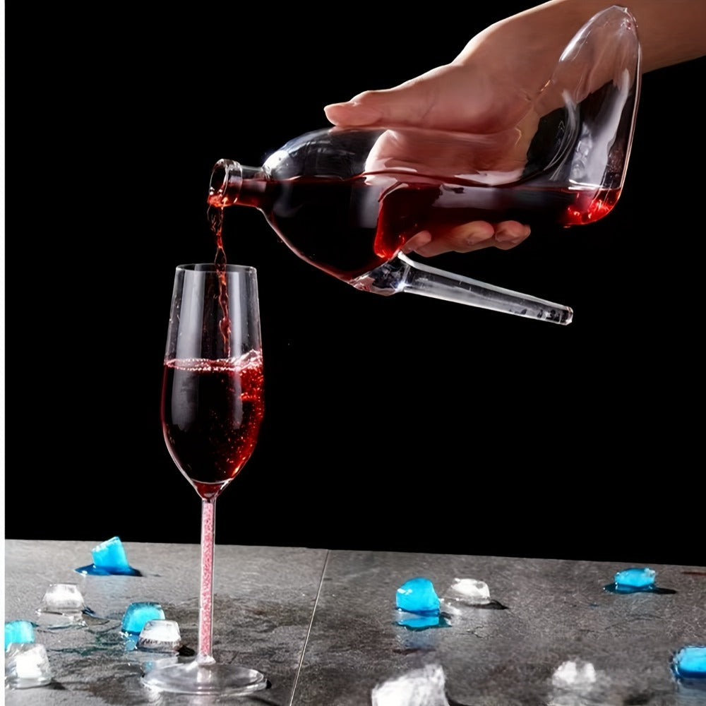 High Heel Shoe Decanter Crystal Glass with Stopper 26oz ¨C Handmade Lead-Free Transparent Wine Decanter for Kitchen Dining Decor, Valentine's Day & Holiday Gift