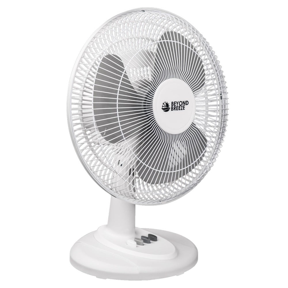 Oscillating Table Fan 12 Inch Quiet 3-Speed Adjustable Tilt with Safety Grill for Home Office Bedroom Dorm Desktop Personal Cooling Fan