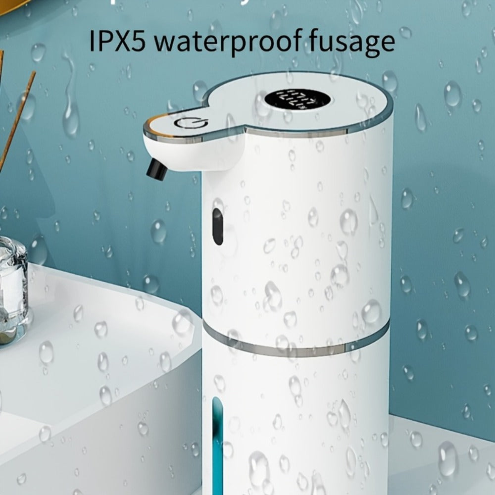 Automatic Sensor Soap Dispenser Foam Type 6 Gear Digital Display - Rechargeable Touchless Large Capacity Countertop or Wall Mount | Black White | Kitchen Bathroom Restroom Hands Free