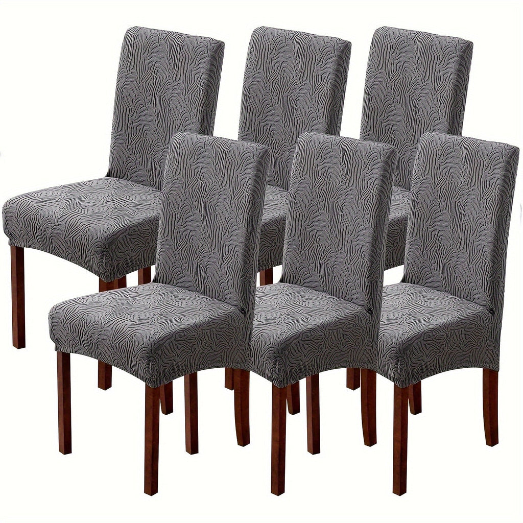 Dining Chair Covers Stretch Jacquard Slipcovers Removable Washable Chair Protector for Kitchen Hotel Restaurant Set of 4 or 6