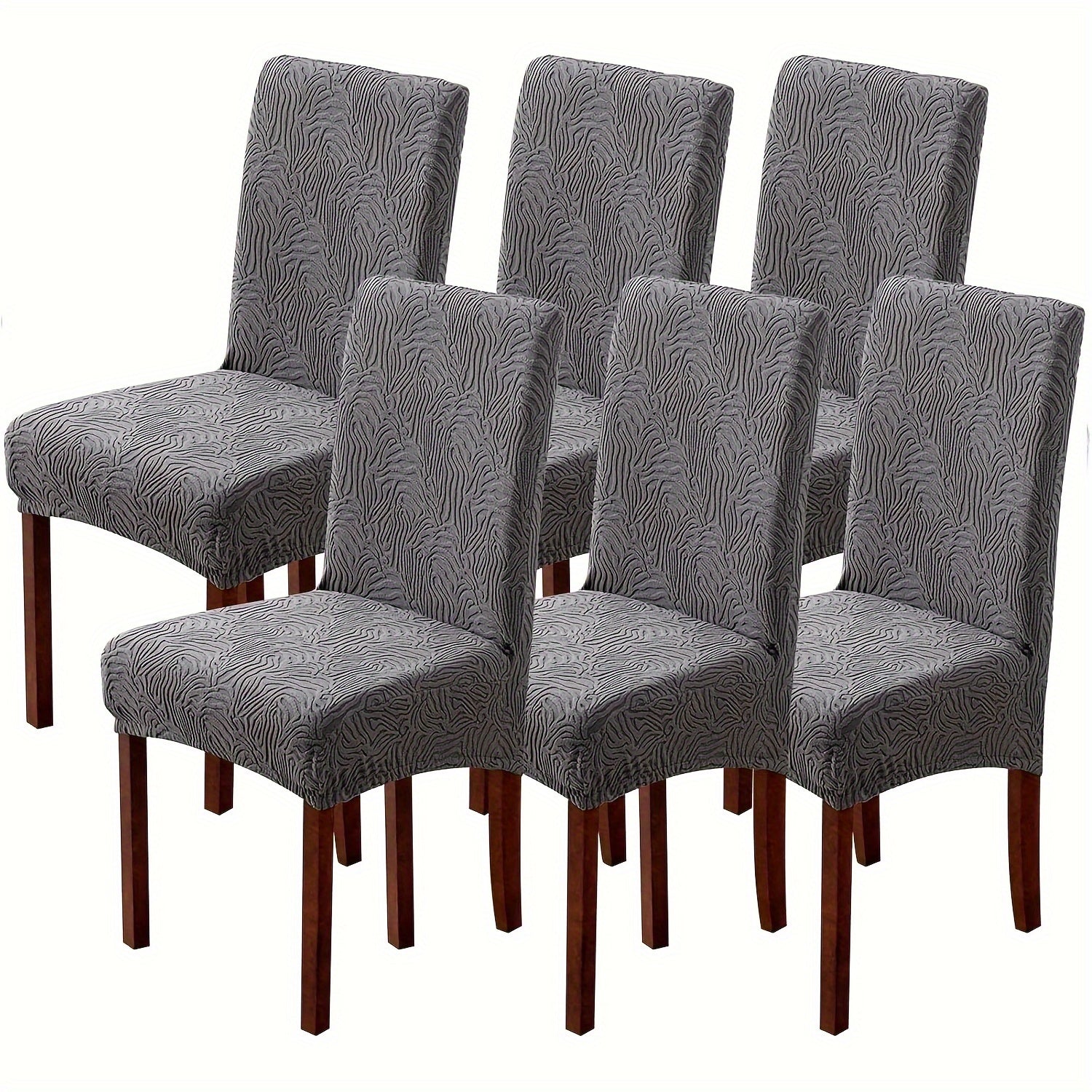 Dining Chair Covers Stretch Jacquard Slipcovers Removable Washable Chair Protector for Kitchen Hotel Restaurant Set of 4 or 6