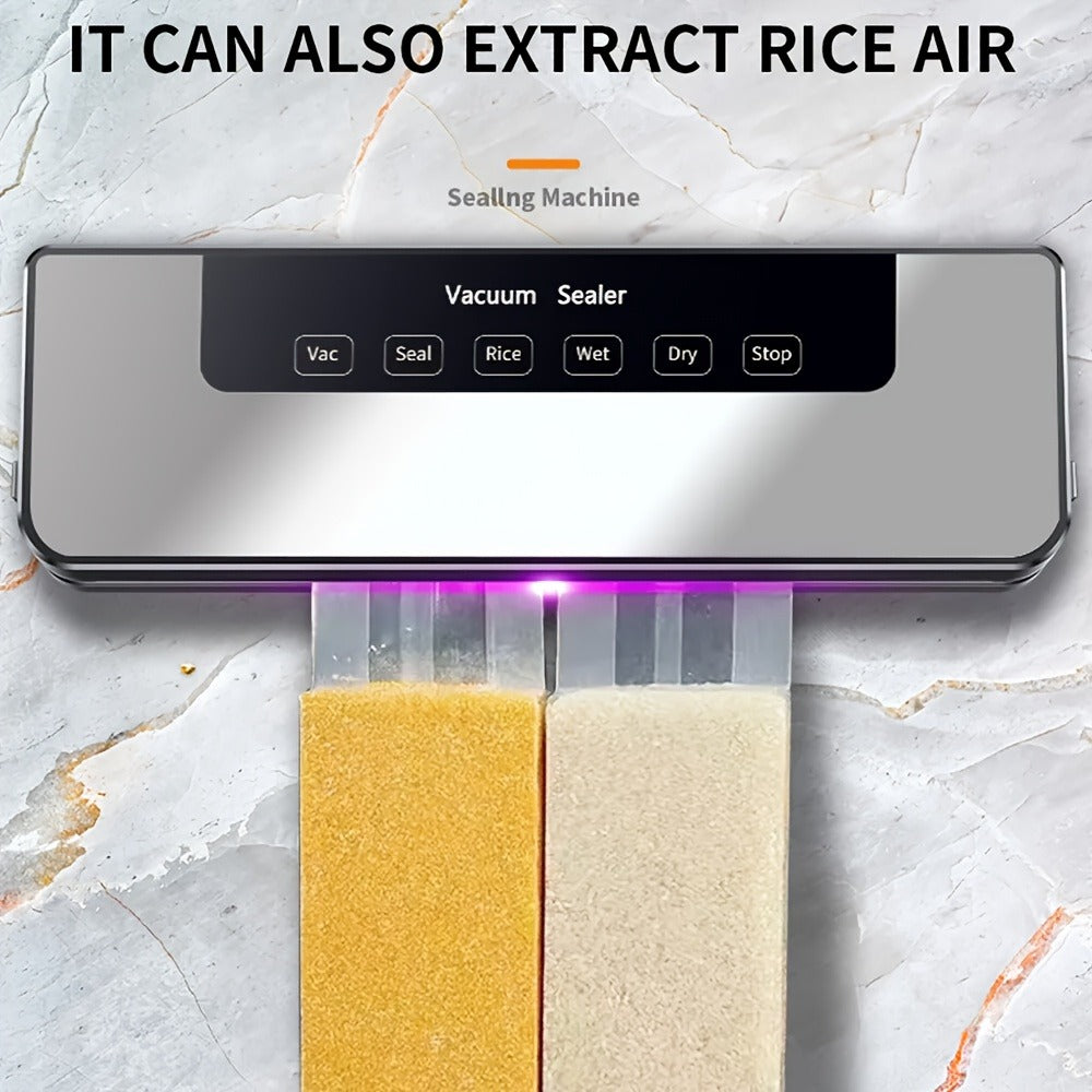 Vacuum Sealer Machine 65KPA ¨C 6-in-1 Automatic Food Sealer with 50 Bags, Dry Moist Modes, Sous Vide Compatible, Food Preservation System for Home Kitchen, Easy Clean