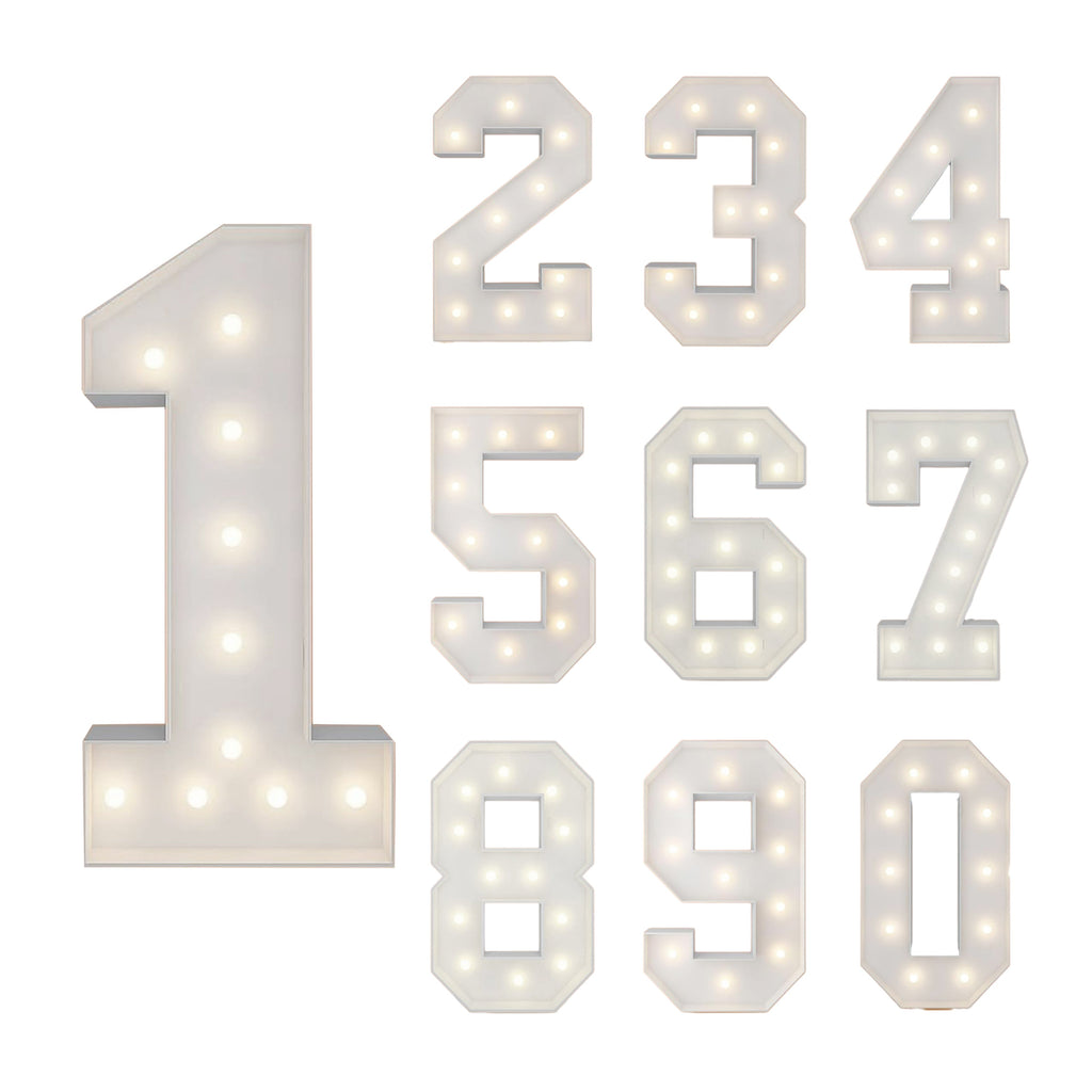 LED Marquee Numbers Balloon Frame Party Decoration 3FT 4FT Giant Pre-Cut Mosaic Number Lights