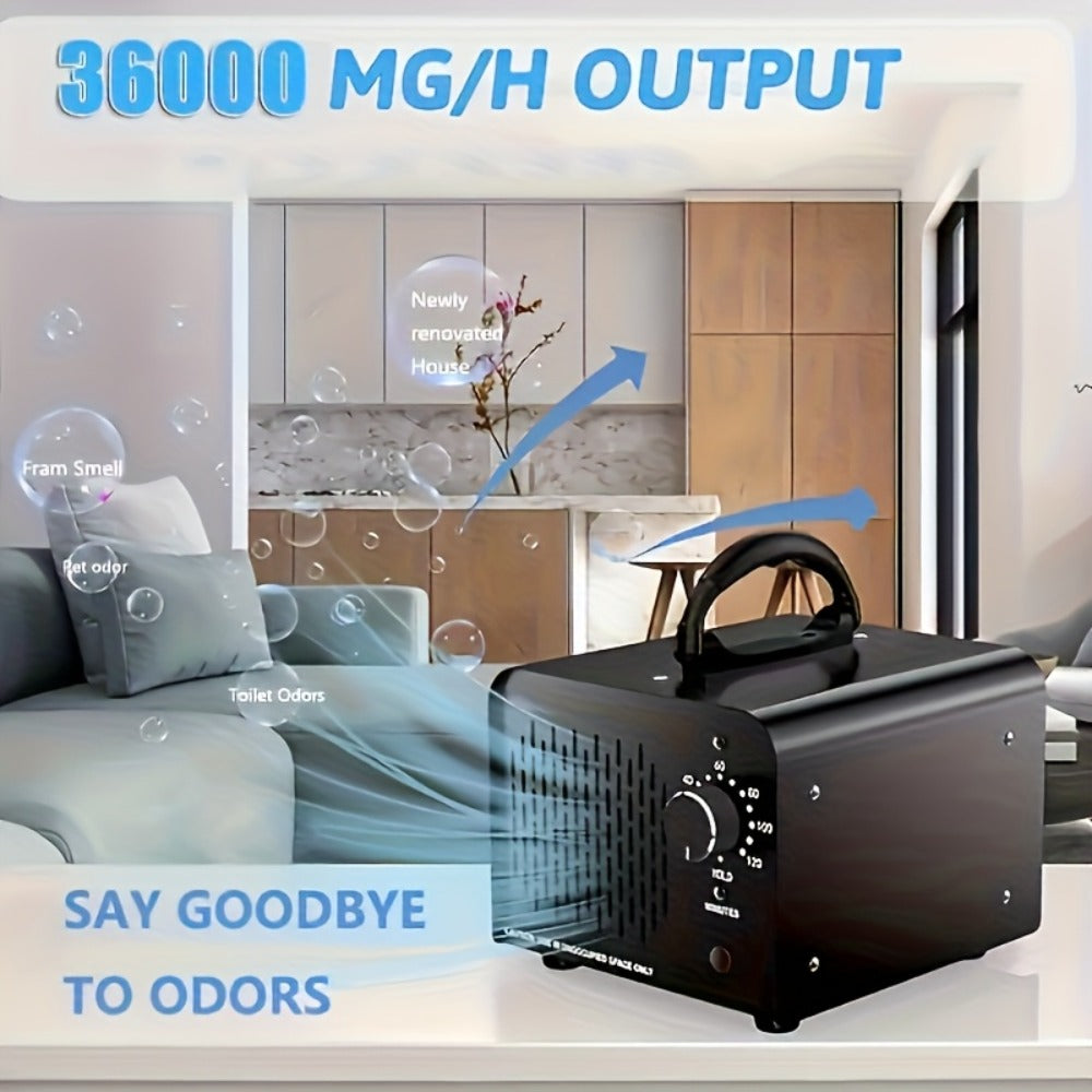 Ozone Generator 40,000mg/h Commercial Odor Eliminator | O3 Ionizer Air Purifier Deodorizer with Timer for Home, Bedroom, Office & Car | Removes Smoke, Pet, Paint & Cooking Odors | Black