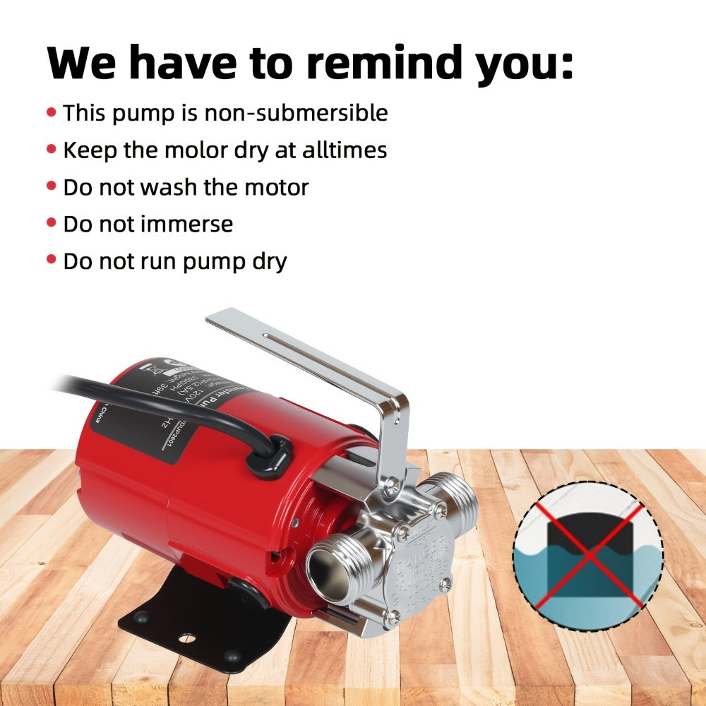 Portable Electric Water Pump 330 GPH ¨C 1/10 HP 120V Heavy Duty Utility Pump with Hose, High-Flow Water Transfer Pump for Pool Drain, Flood Removal, Sump, Aquarium & Household Water Transfer (AC)