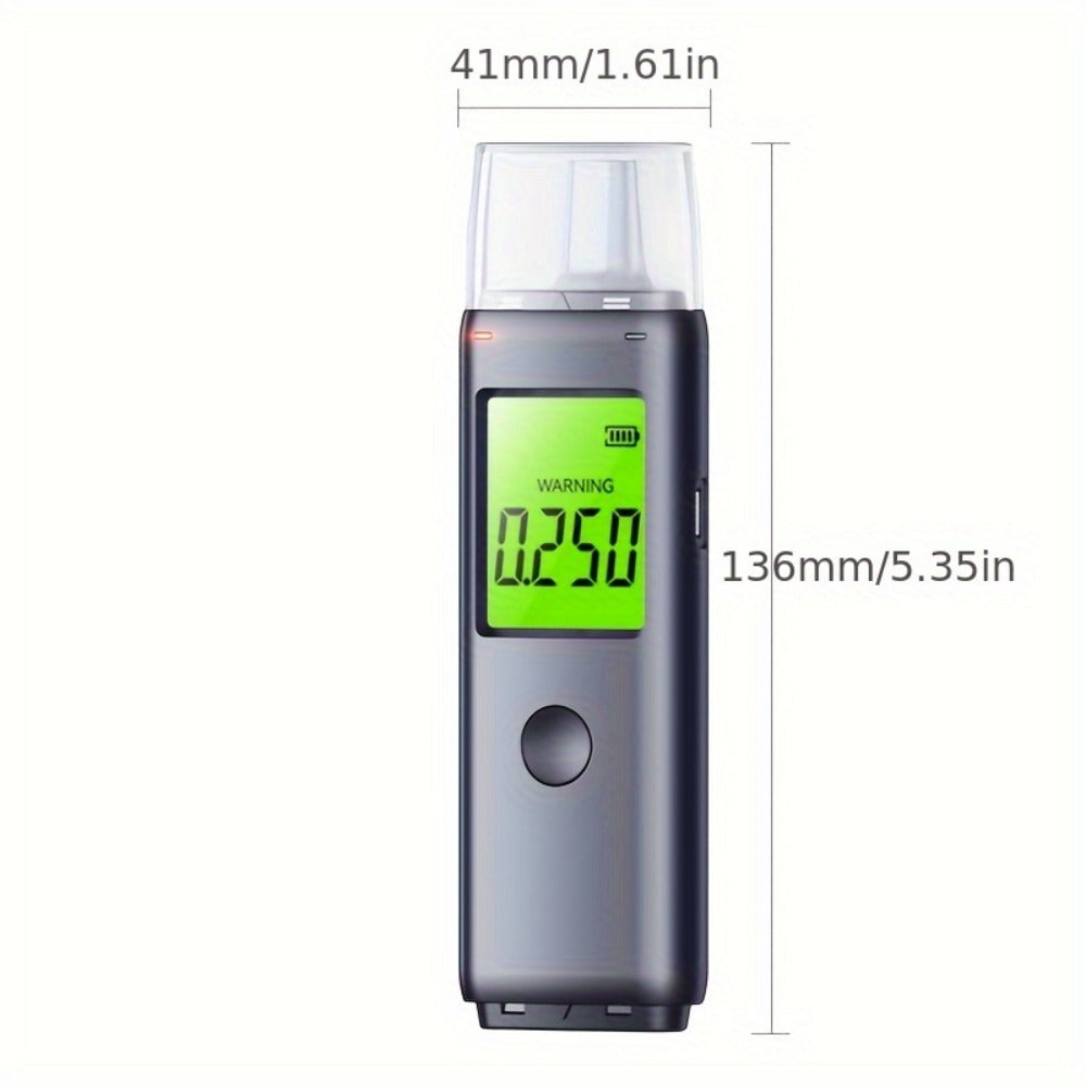 Breathalyzer Alcohol Tester 2-in-1 Rechargeable Dual Mode Blow Activated Digital BAC Tester for Personal Use Drunk Driving Prevention Portable Alcohol Meter