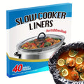 Slow Cooker Liners 40-Pack 13x21 Inch Disposable Cooking Bags ¨C BPA-Free Heat Resistant Pot Liners Fit 3-8 Quart Oval & Round Slow Cookers | Easy Cleanup Crockpot Liners Kitchen Cooking Accessories
