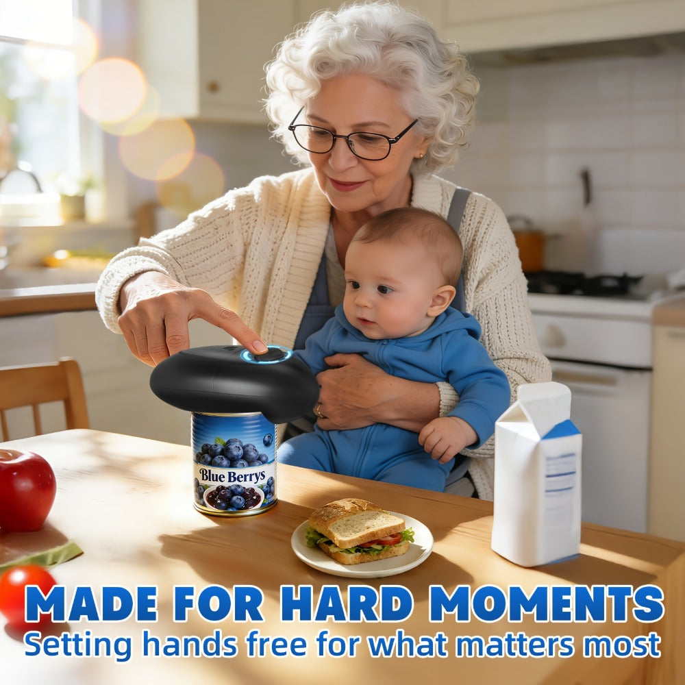 Electric Can Opener One-Touch Automatic ¨C Smooth Edge Battery Operated Handheld Opener for All Can Sizes, Best Kitchen Gadget for Seniors, Arthritis & Weak Hands, Great Gift Idea