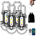 Mini Keychain Flashlight 4 Pack USB Rechargeable, 1200 Lumens 7 Modes Compact EDC Pocket Flashlight with Phone Charging Function, Clip-On Portable Torch for Hiking Camping Emergency Outdoor Survival