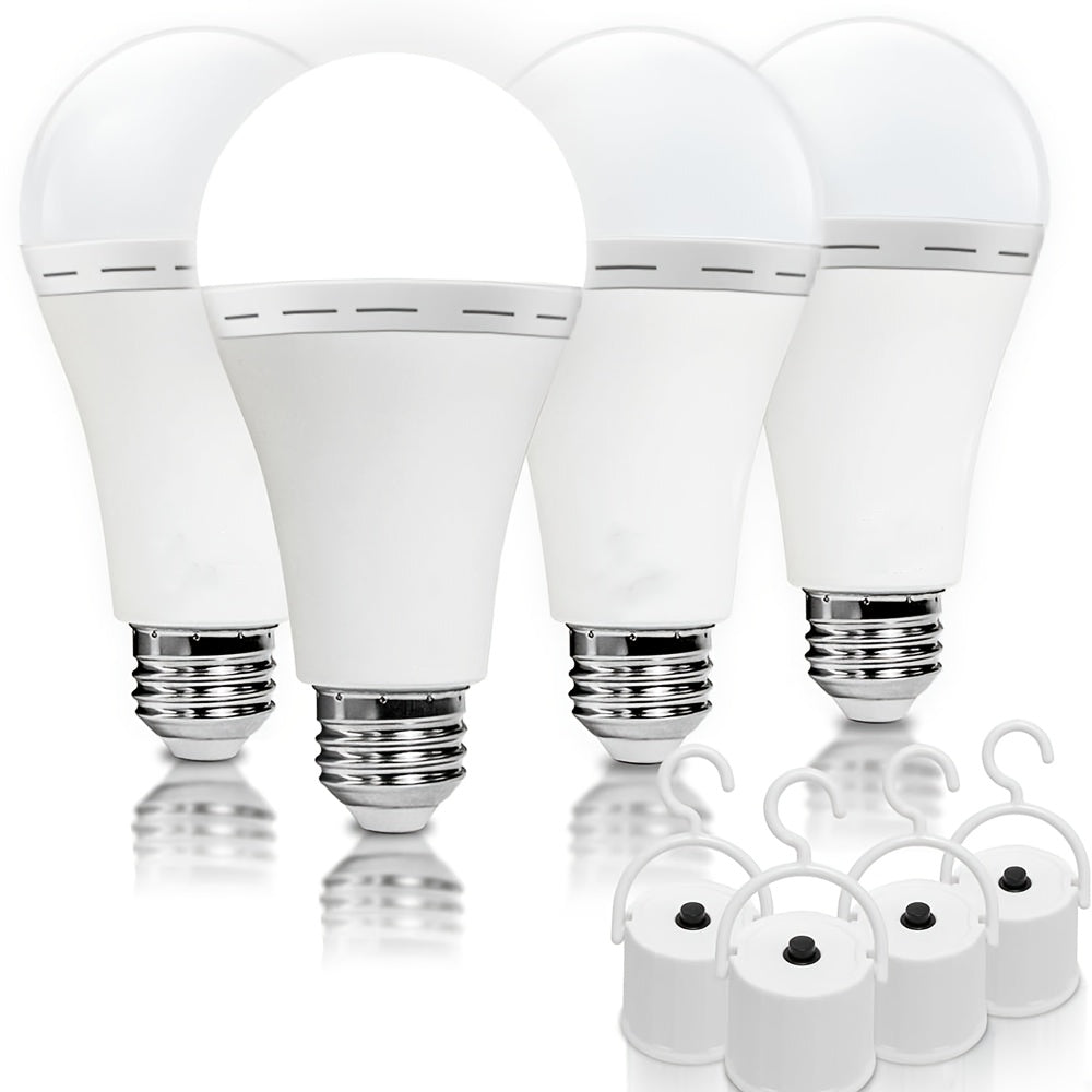 Emergency Light Bulb for Power Outages, Self-Charging Battery Backup LED Bulb 1200mAh 60 Watt Equivalent, Stays On During Blackout, E26 Base Rechargeable Backup Bulb for Home Safety Daily Use