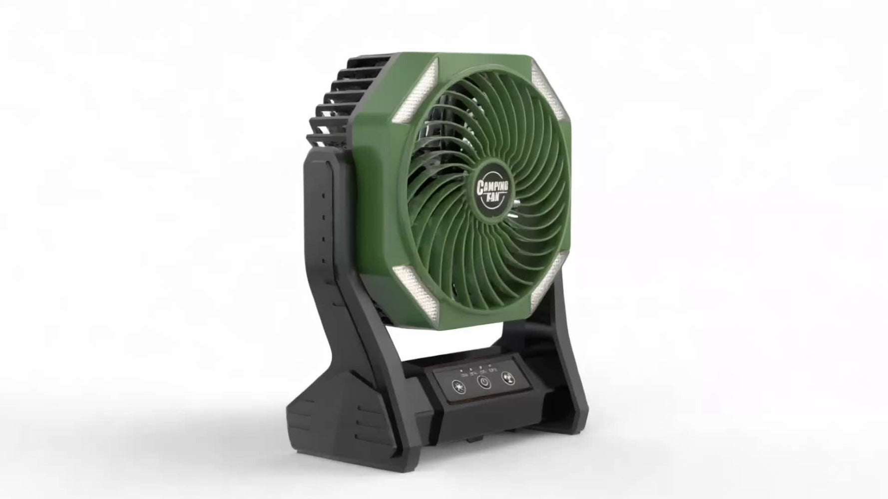 Camping Fan 20000mAh with LED Light and Brushless Motor, 4-Speed 180¡ã Oscillating Portable Outdoor Fan, 22-26H Long Runtime Anti-Slip Base, 3-in-1 Table Fan for Camping, Hiking, Picnic and Emergency