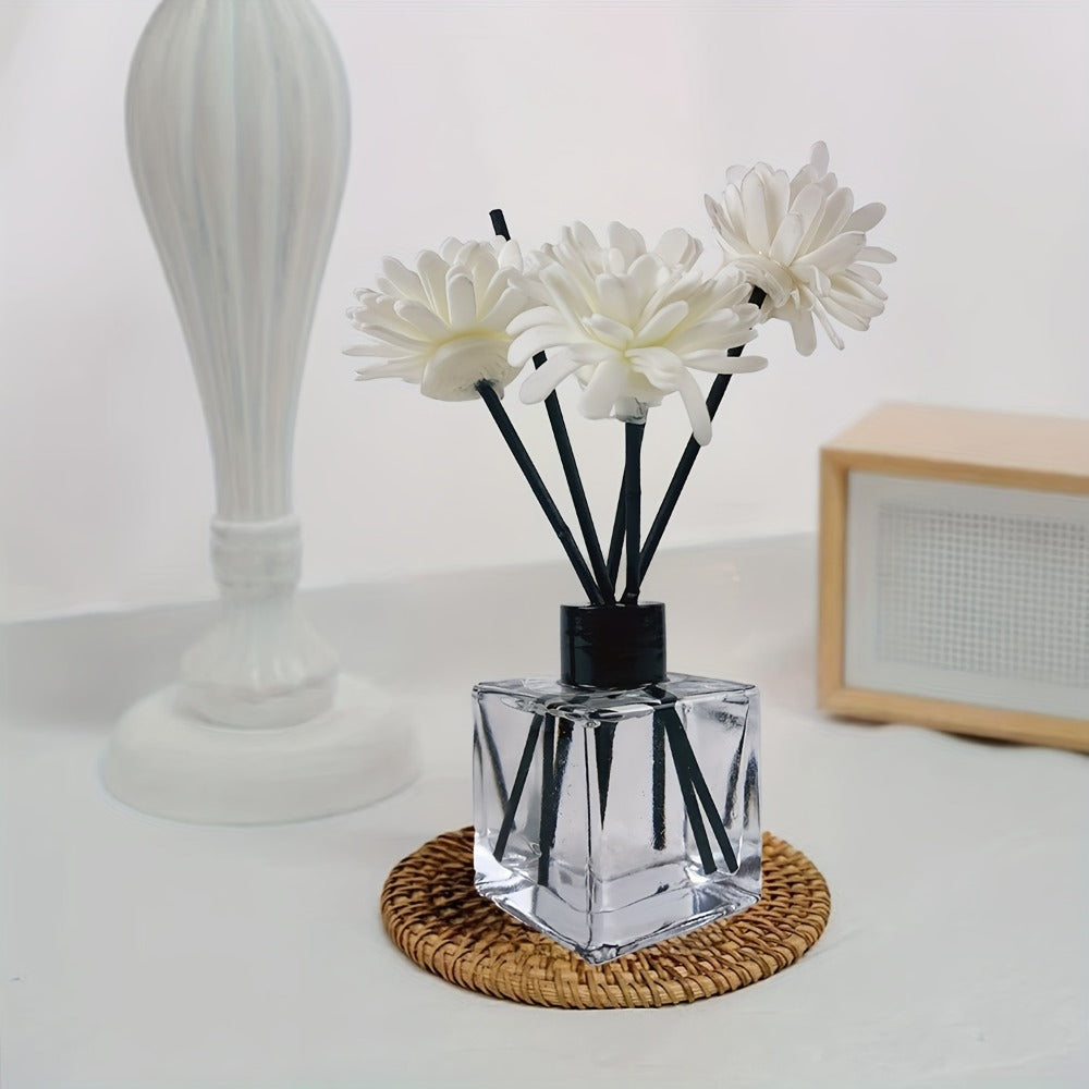Reed Diffuser Set 50ml Glass Bottle - Long Lasting Aromatherapy Fragrance Sticks for Bedroom Living Room Office Home Decor Air Freshener Scented Essential Oil Gift