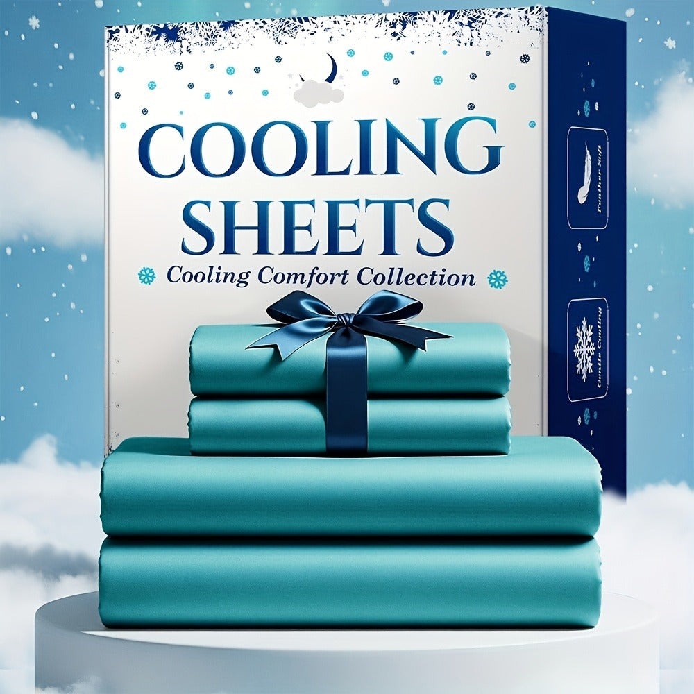 Bamboo Blend Cooling Bed Sheet Set 4pcs ¨C Ultra Soft Breathable Kids Sheets, Deep Pocket Fitted Sheet 18¡±-24¡±, 2200TC Shrink & Wrinkle Resistant, All-Season Hotel Luxury Bedding, Twin Full Queen King