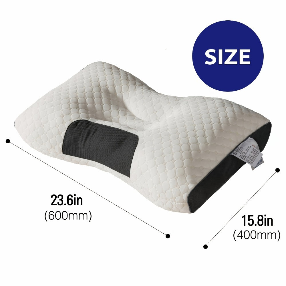 Ergonomic Neck Pillow 2-Pack Adjustable Cervical Support Pillow for Side Back Sleepers Contoured Memory Foam Neck Pillow Travel Home Sleeping