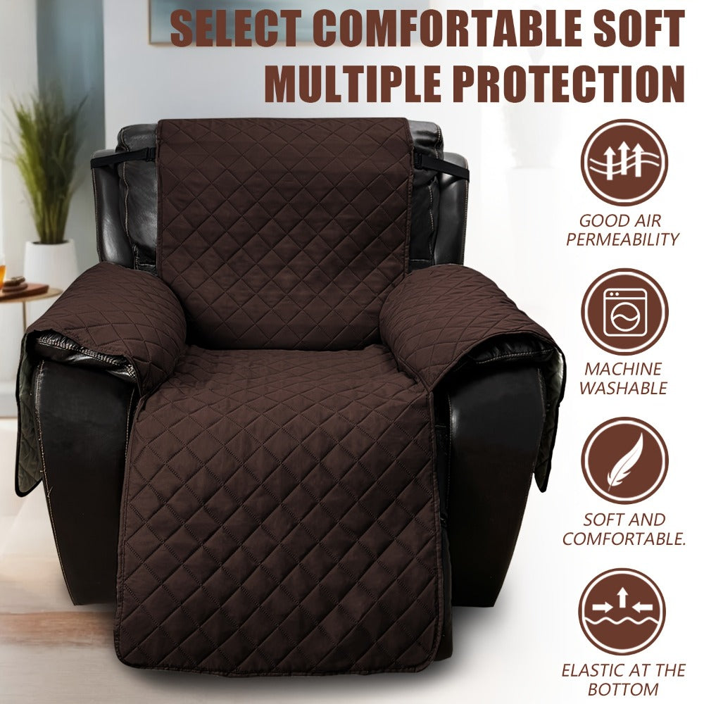 Non-Slip Recliner Chair Cover Sofa Slipcover with Elastic Straps Washable Pet Furniture Protector Indoor Outdoor 8 Colors