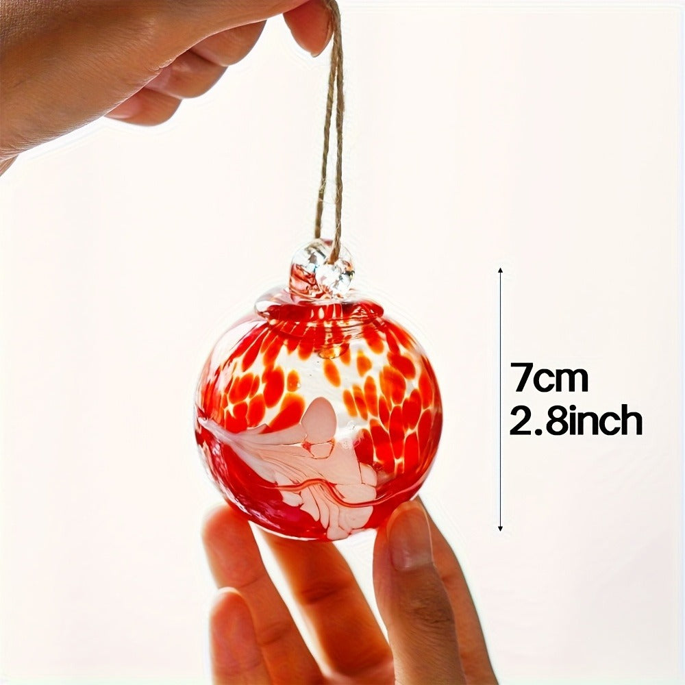 Hand Blown Glass Christmas Ornaments Set of 6 - Multicolor Hanging Ball Decorations for Christmas Tree Home Window Garden Patio - Witch Gazing Balls Gift for Mom Wife Women Friends