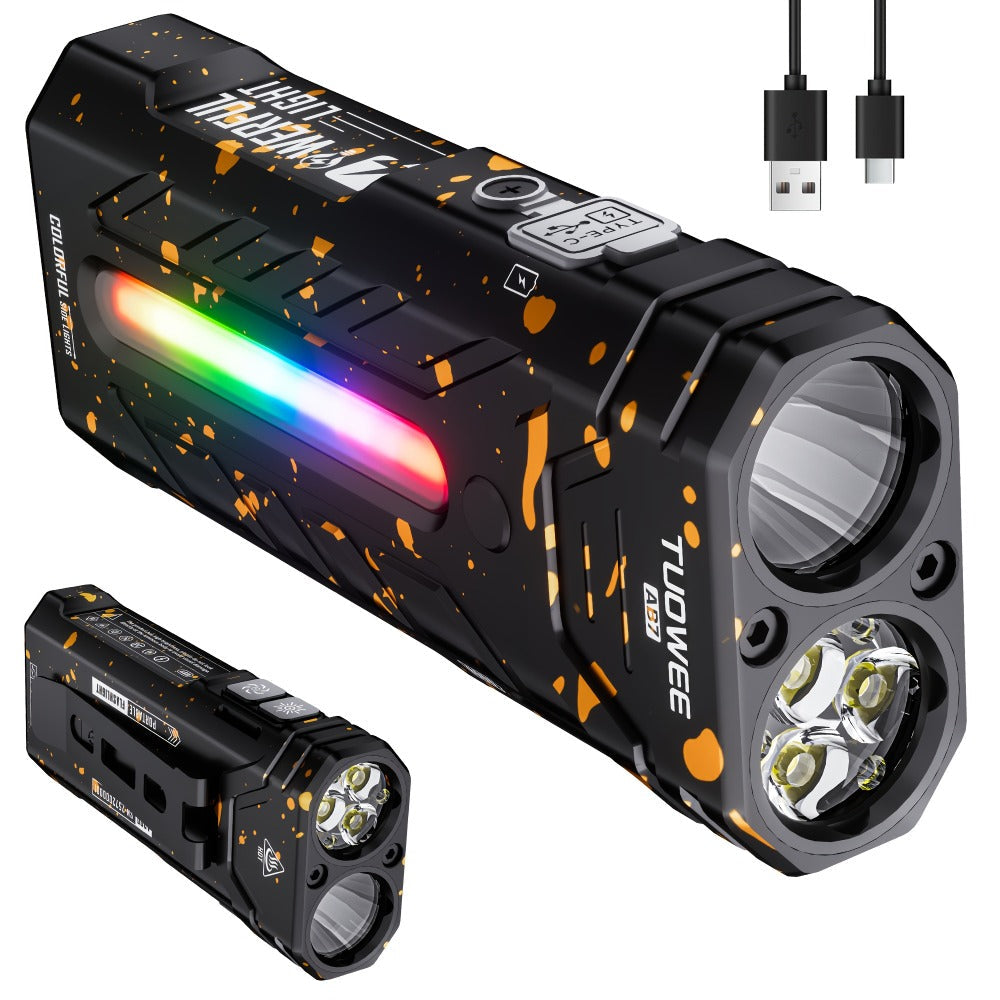 High Lumen Flashlight 5000 Lumen Ultra Bright | High-Capacity Battery Long Runtime USB Rechargeable | Lock Function Camping Night Fishing Outdoor Work Gift for Men