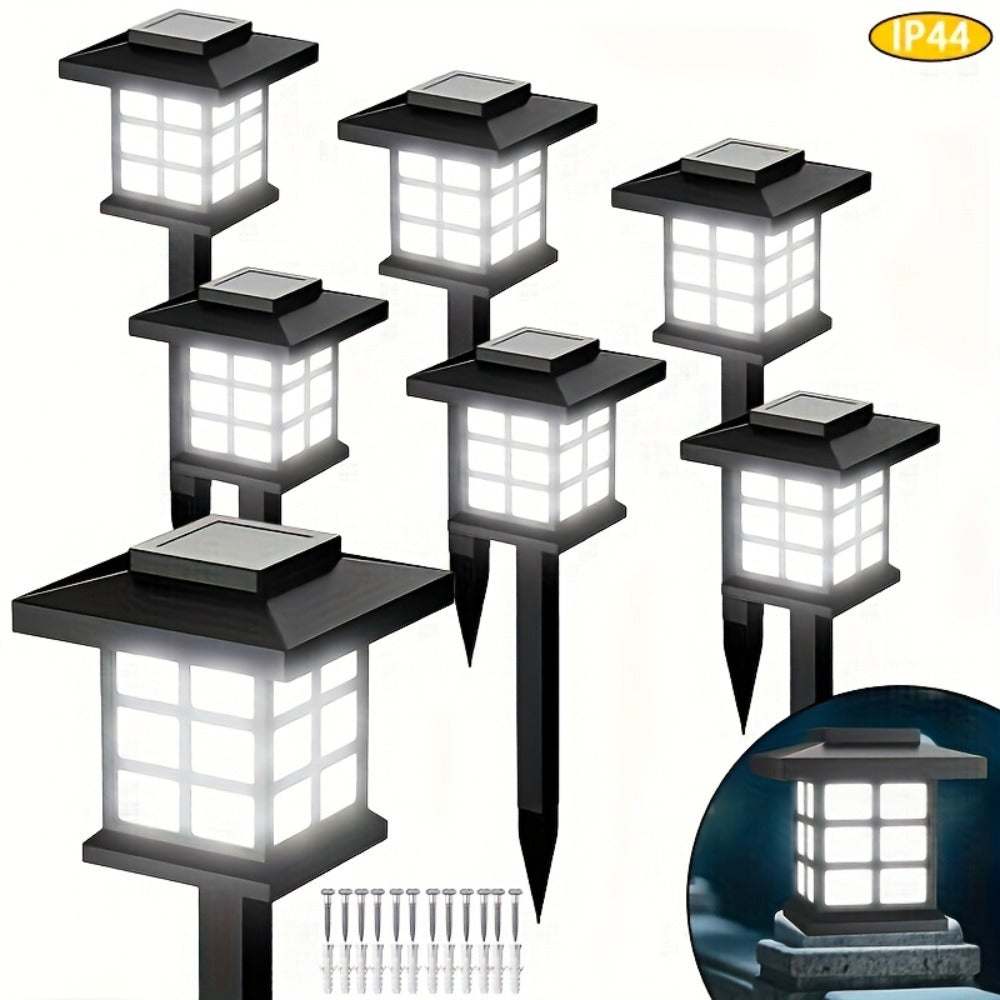 Solar Garden Lights Outdoor Waterproof Landscape Pathway Lights Solar Powered LED Stake Lights for Yard Patio Walkway Holiday Decor Warm White Colorful