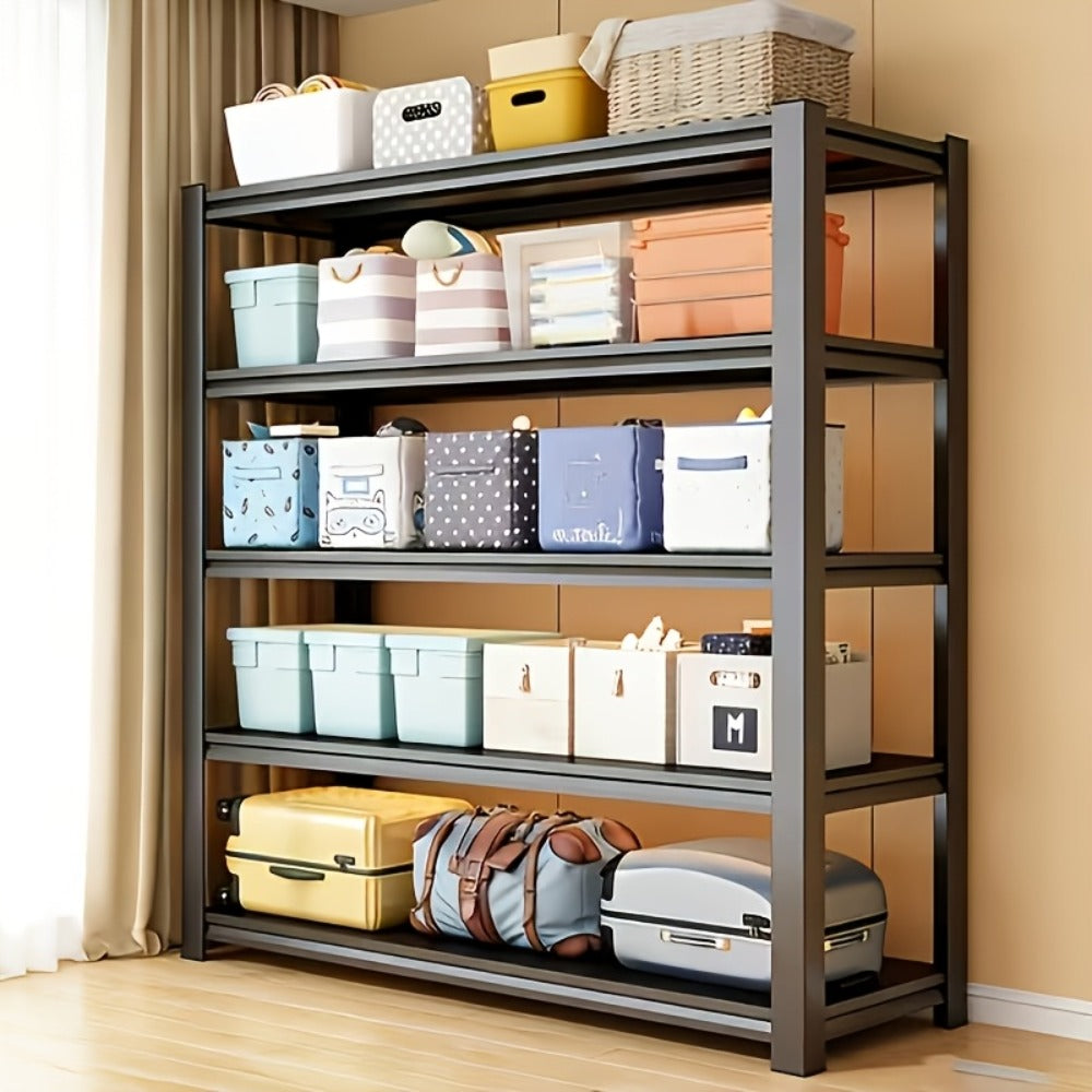 Heavy Duty Metal Shelving Unit 5-Tier - Powder-Coated Steel Storage Rack, 2500 LBS Capacity, Adjustable Height, No-Tool Assembly, for Garage, Basement & Warehouse Organization
