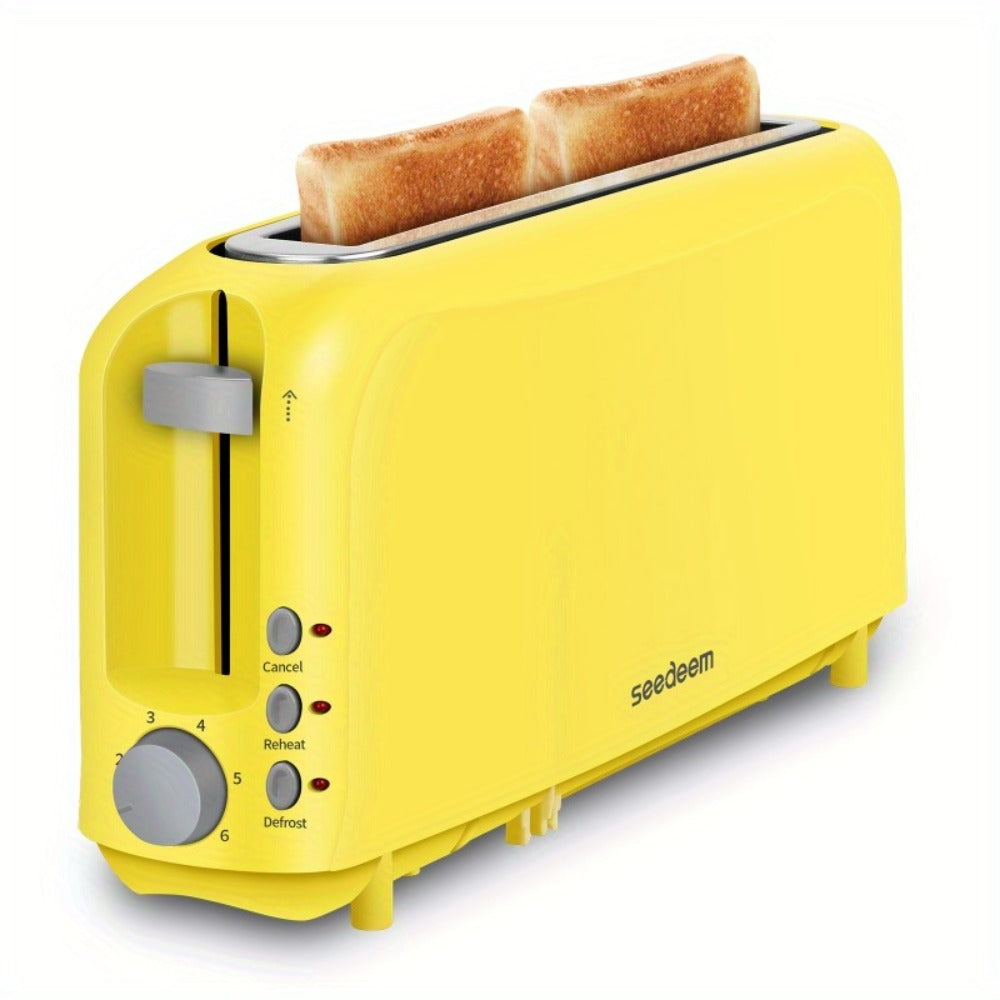 2-Slice Toaster ¨C 6 Shade Settings, Cancel, Reheat & Defrost Functions, Removable Crumb Tray, 750W Compact Design for Bread, Waffles & Bagels, Available in Red, White, Black, Yellow, Pink & Blue