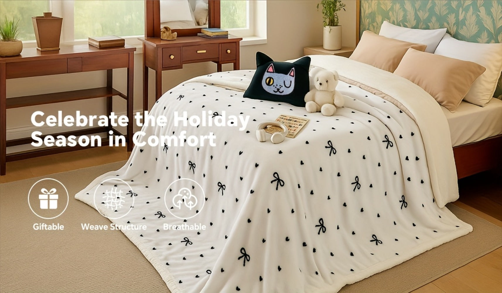 400-450gsm Heavyweight Flannel Blanket ¨C Thick Warm Woven Throw for Bed, Sofa & Bedroom, Machine Washable, 16 Patterns, 4 Sizes