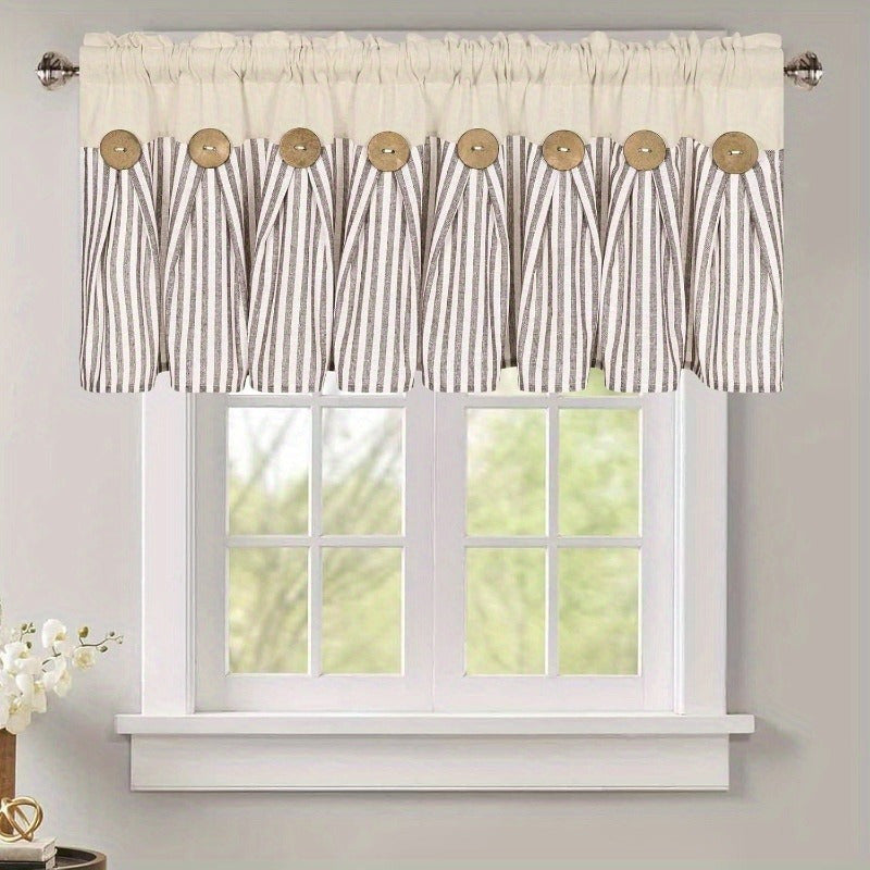 Bohemian Striped Patchwork Curtains, Semi-Sheer Rod Pocket Window Curtains for Bedroom Living Room Kitchen Cafe, Country Cottage Style, 1 or 2 Panels, Multiple Colors & Sizes