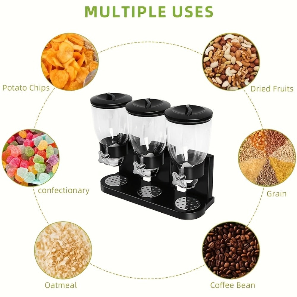Dry Food Dispenser & Candy Organizer with Spoon Bowl Lid ¨C Countertop Snack Container for Pantry Kitchen 17.5 Oz